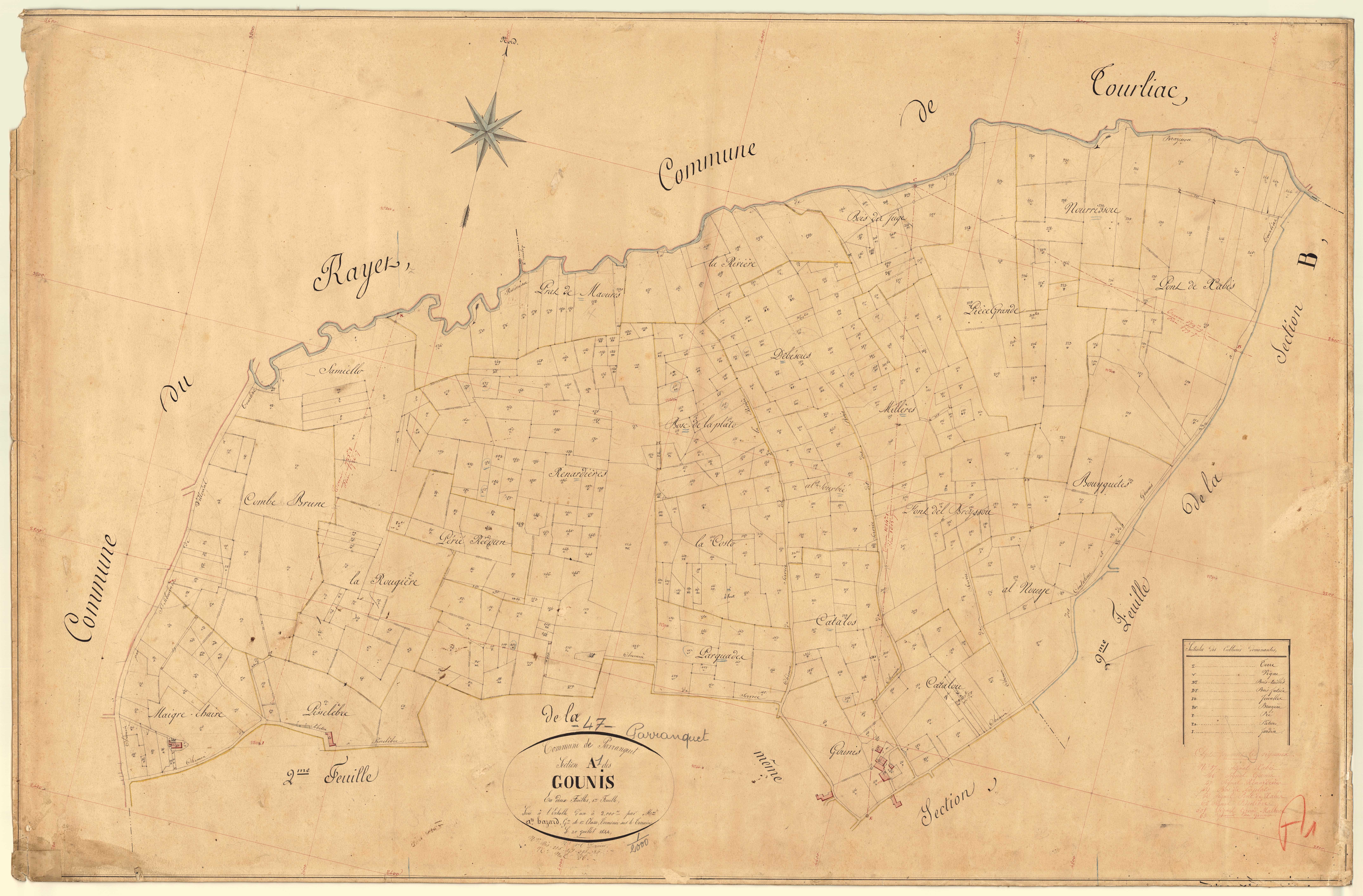 Plan napoléonien, feuille préparatoire-A1 Gounis, Parranquet