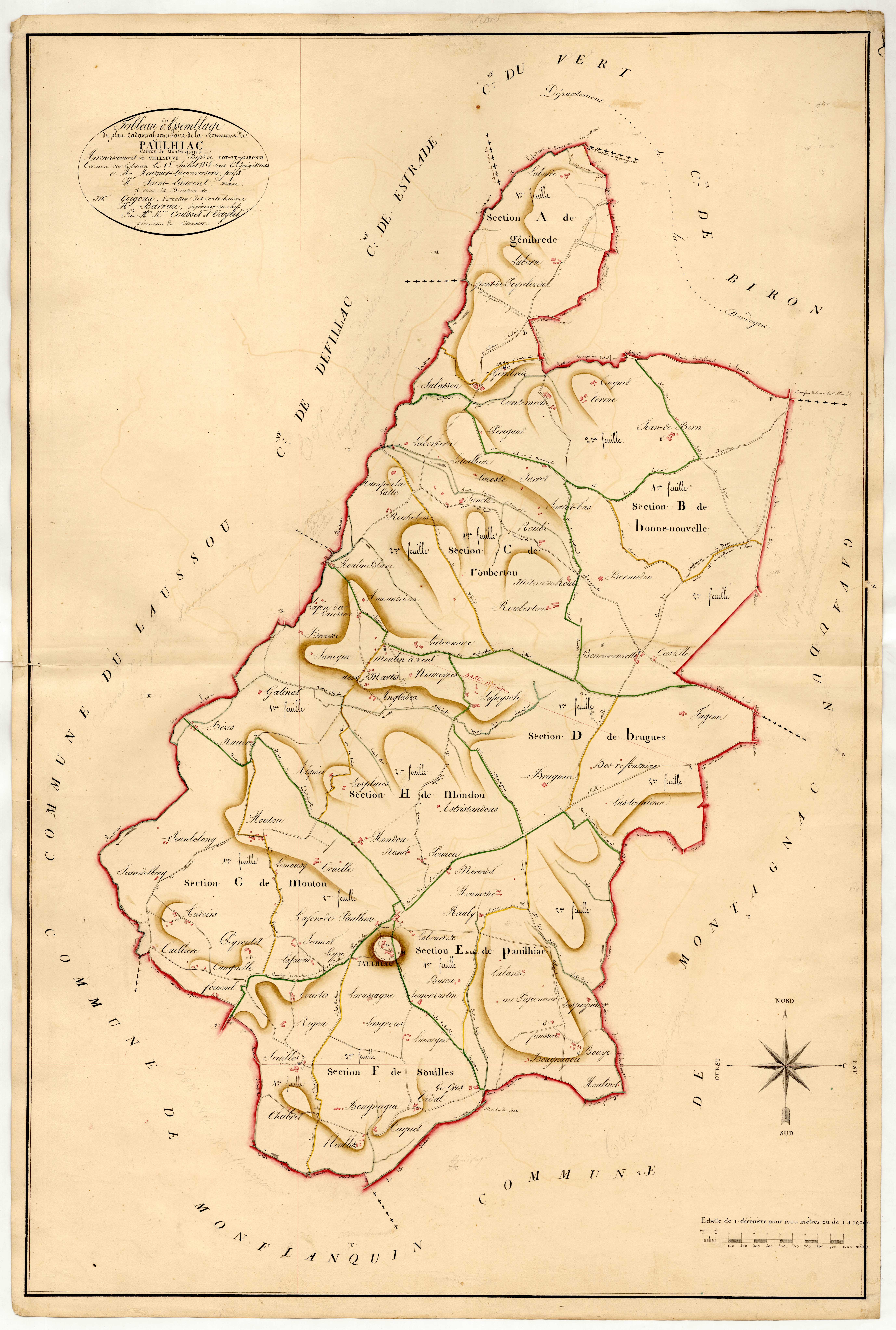 Plan napoléonien, atlas-TA, Paulhiac