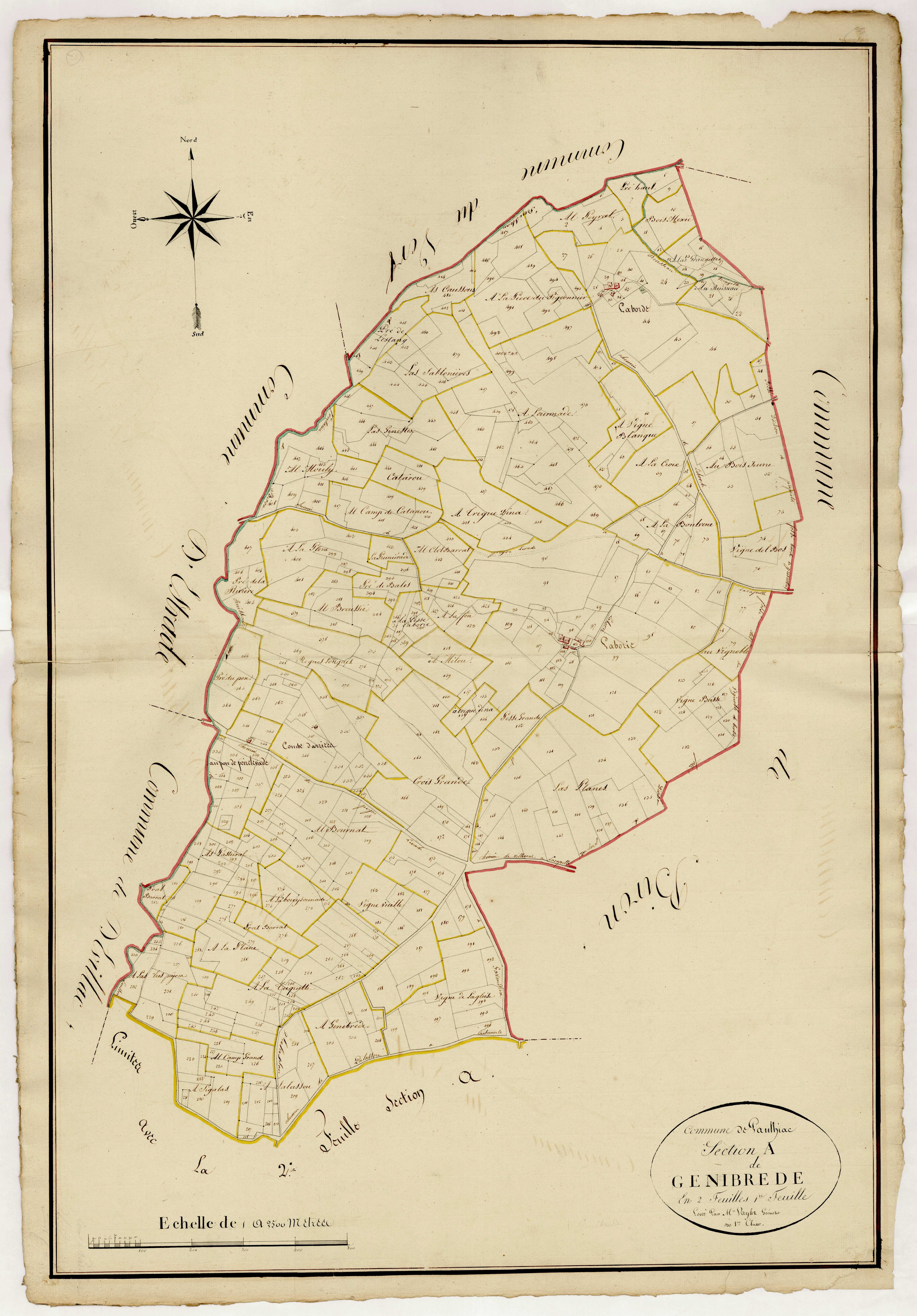 Plan napoléonien, atlas-A1 Génibrède, Paulhiac