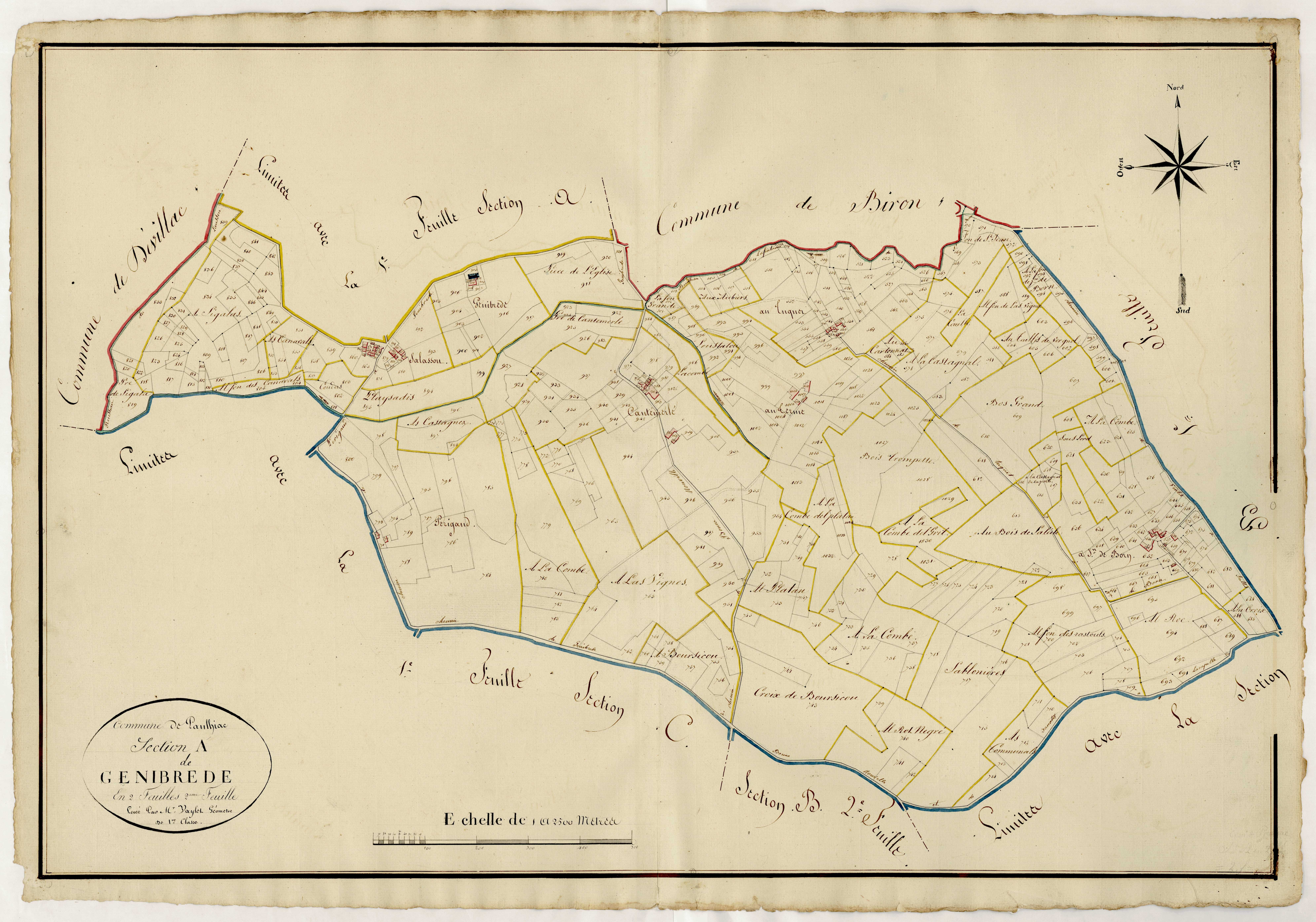 Plan napoléonien, atlas-A2 Génibrède, Paulhiac