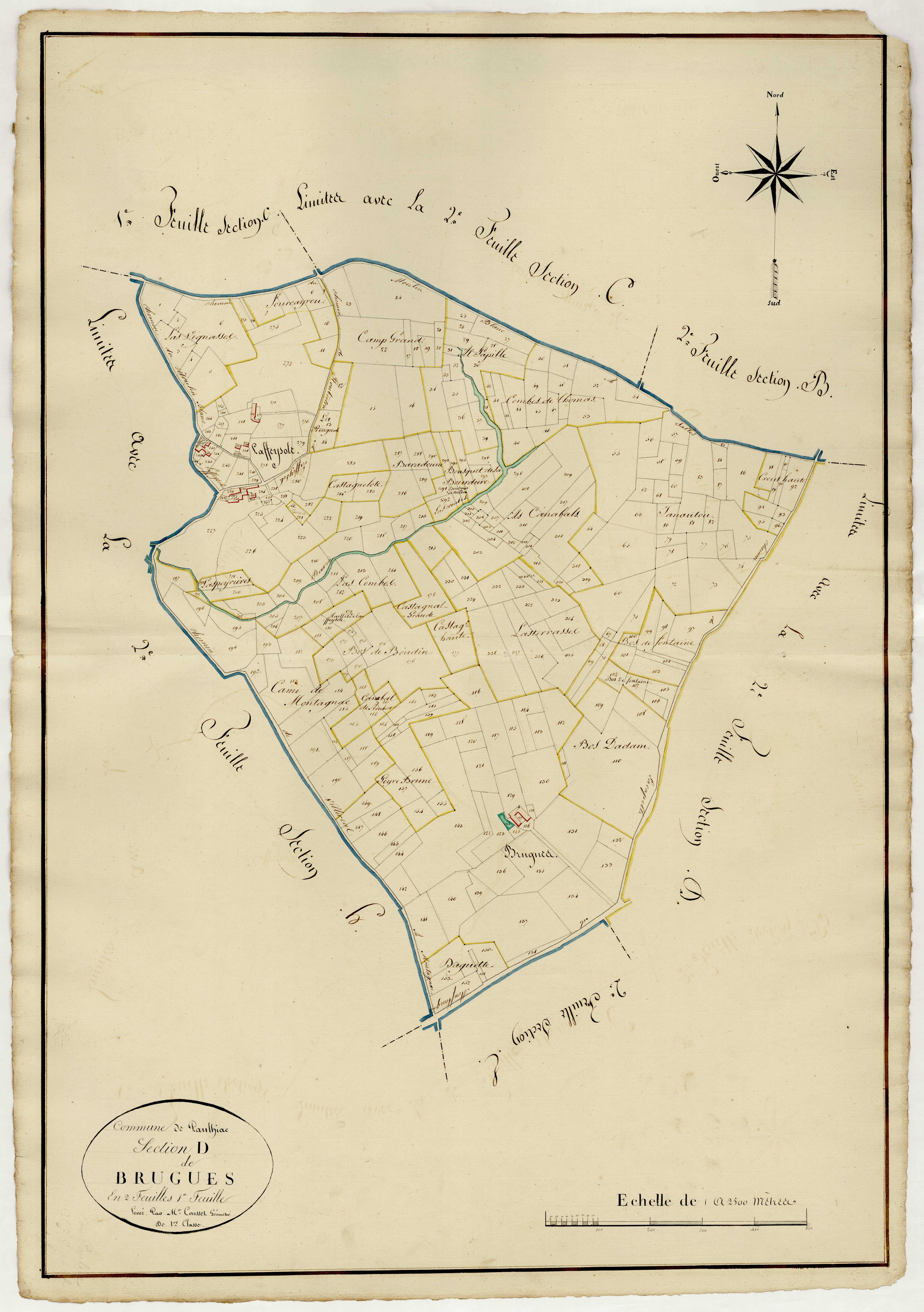 Plan napoléonien, atlas-D1 Brugues, Paulhiac