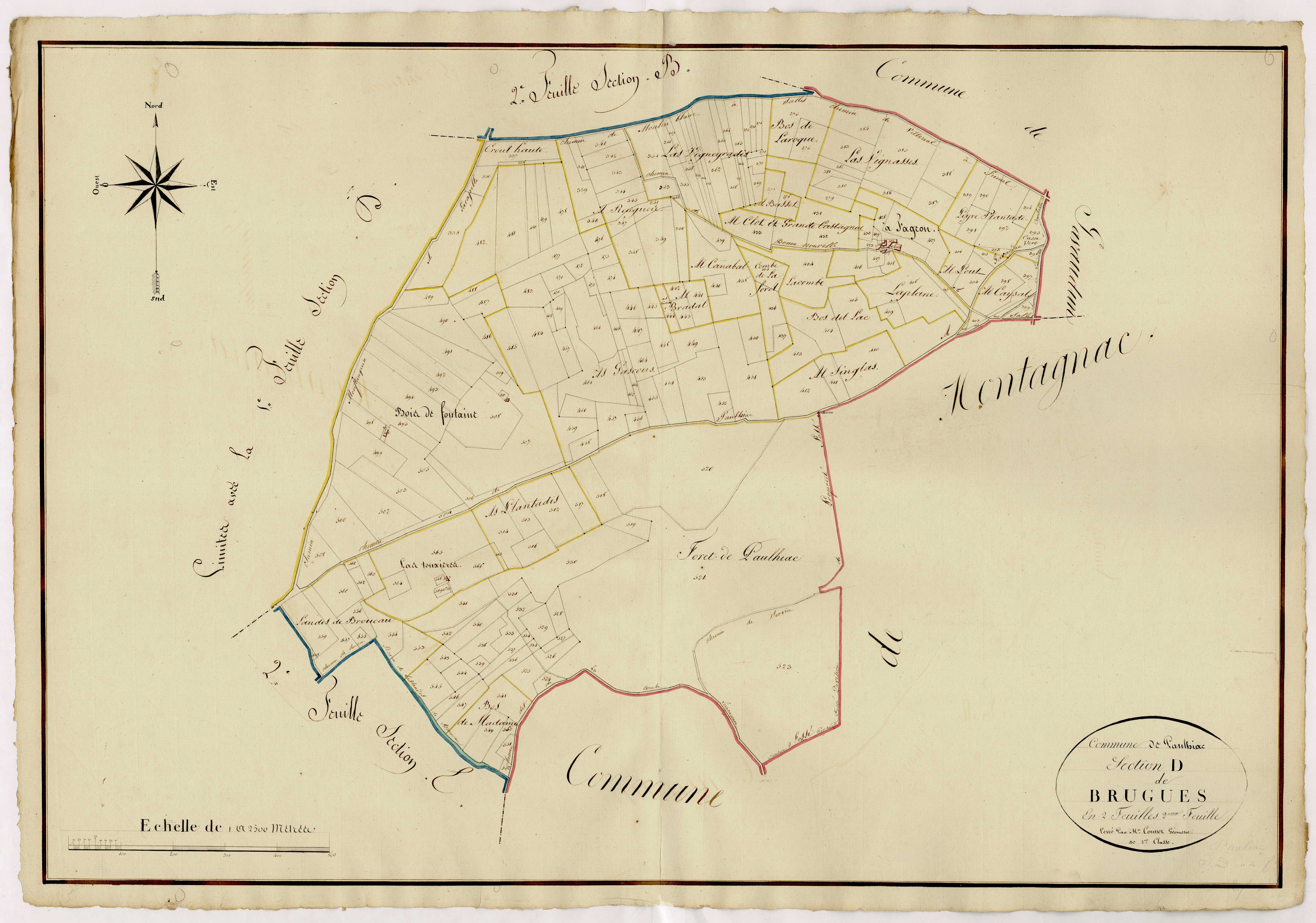 Plan napoléonien, atlas-D2 Brugues, Paulhiac