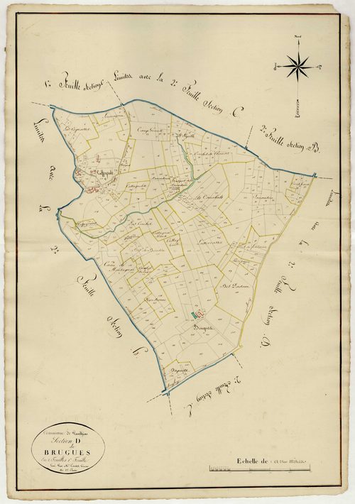 Plan napoléonien, atlas-D1 Brugues, Paulhiac
