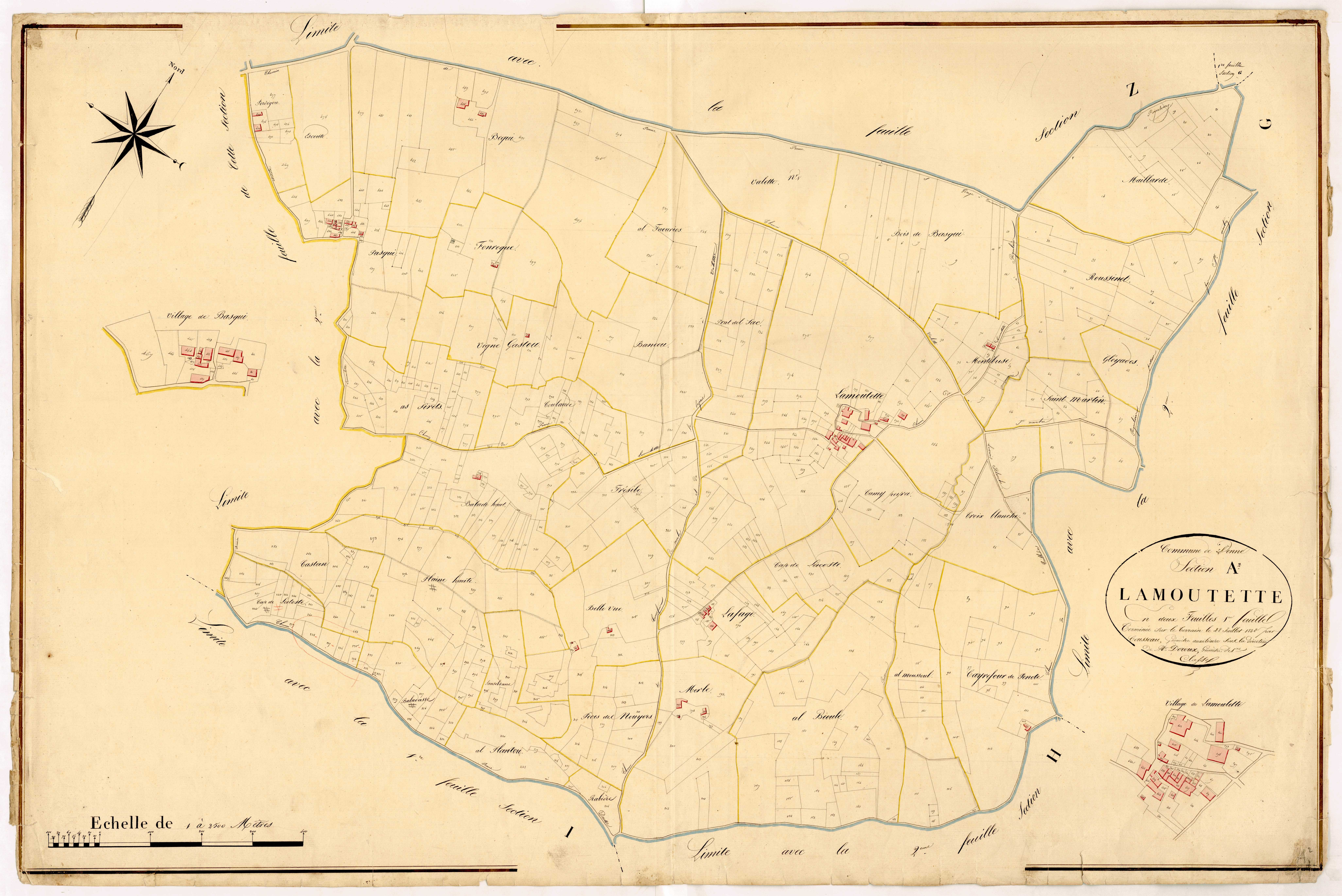 Plan napoléonien, atlas-A2, 1ère feuille La Moutette, Penne-d’Agenais