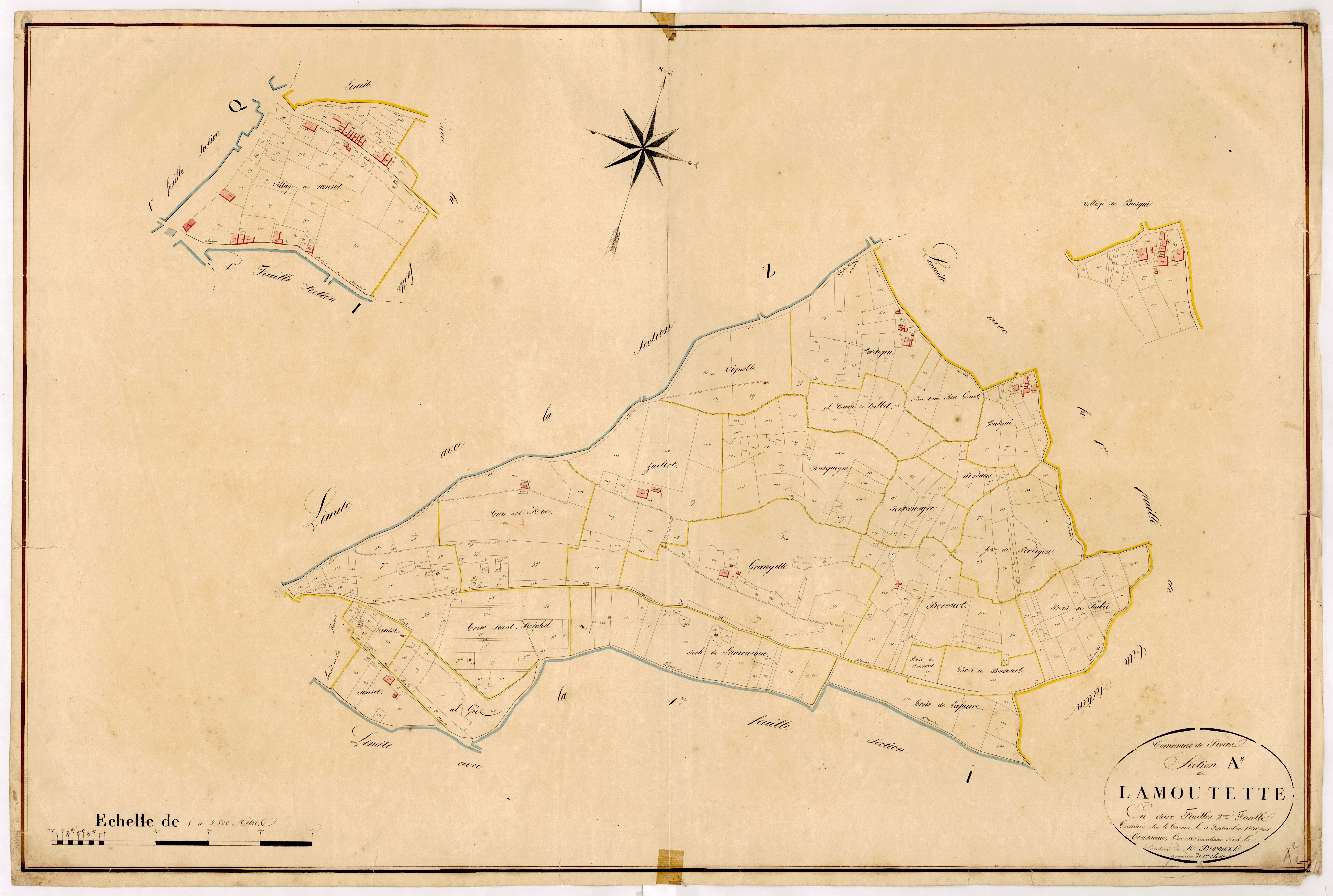 Plan napoléonien, atlas-A2, 2ème feuille La Moutette, Penne-d’Agenais