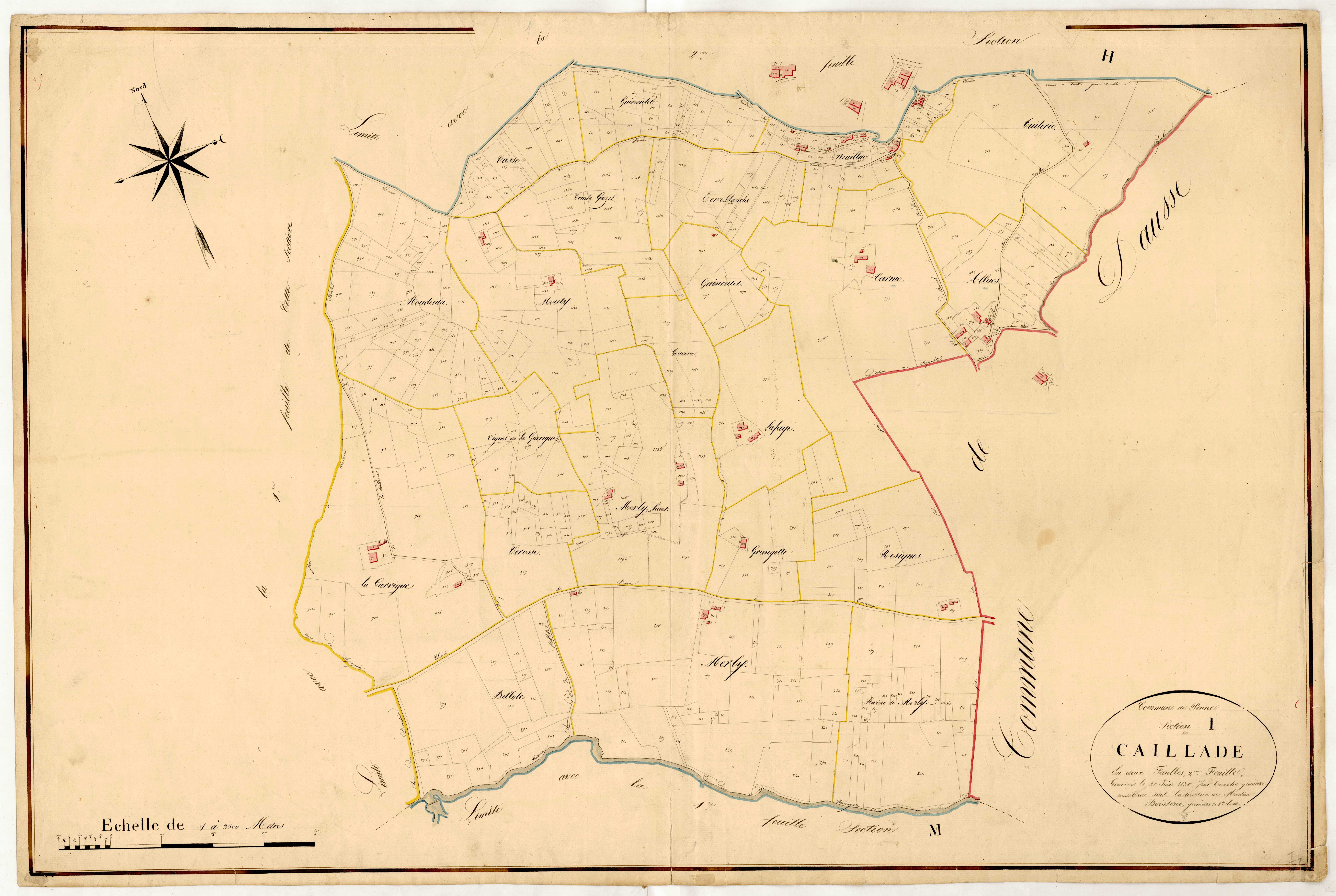 Plan napoléonien, atlas-I2 Caillade, Penne-d’Agenais