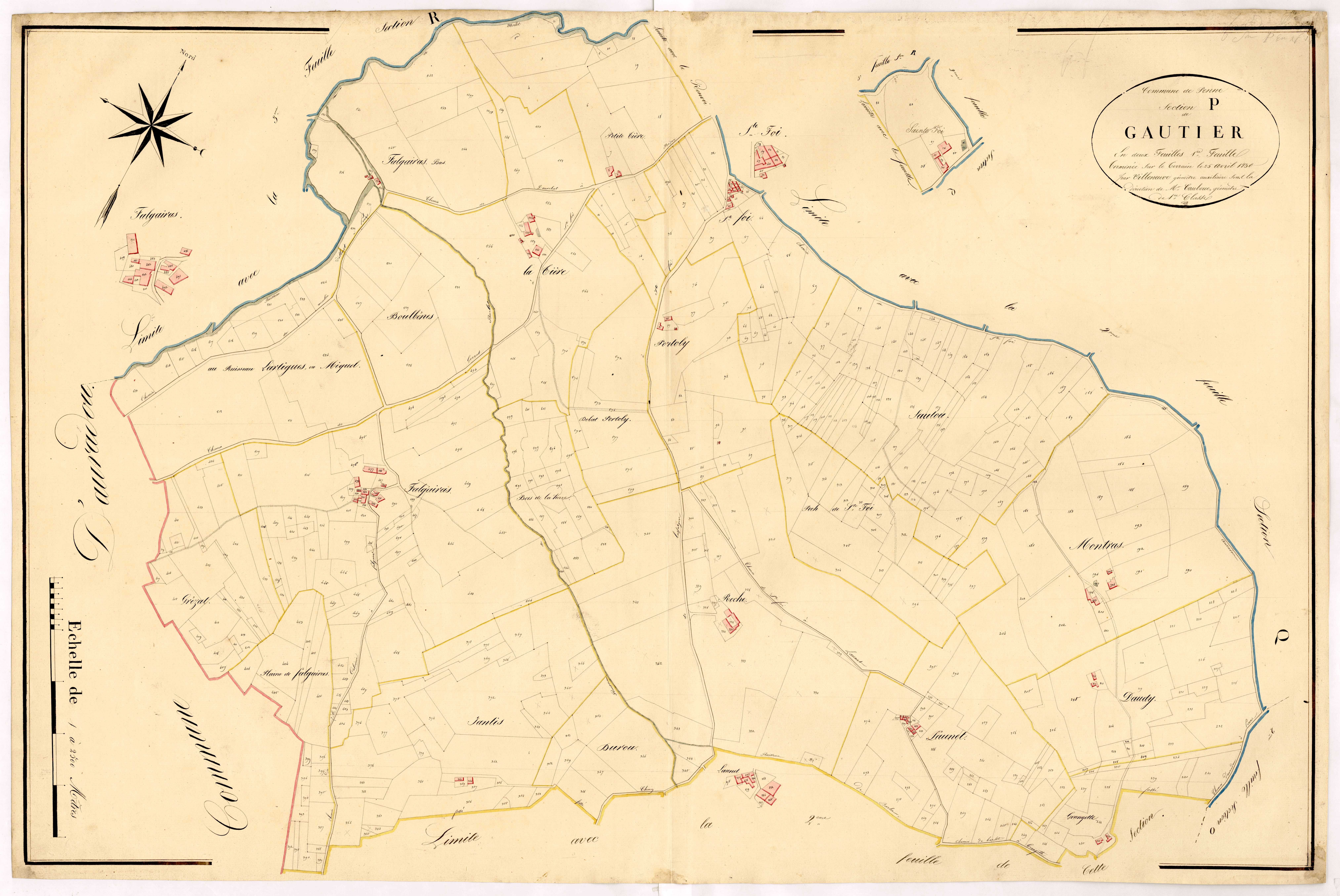 Plan napoléonien, atlas-P1 Gautier, Penne-d’Agenais