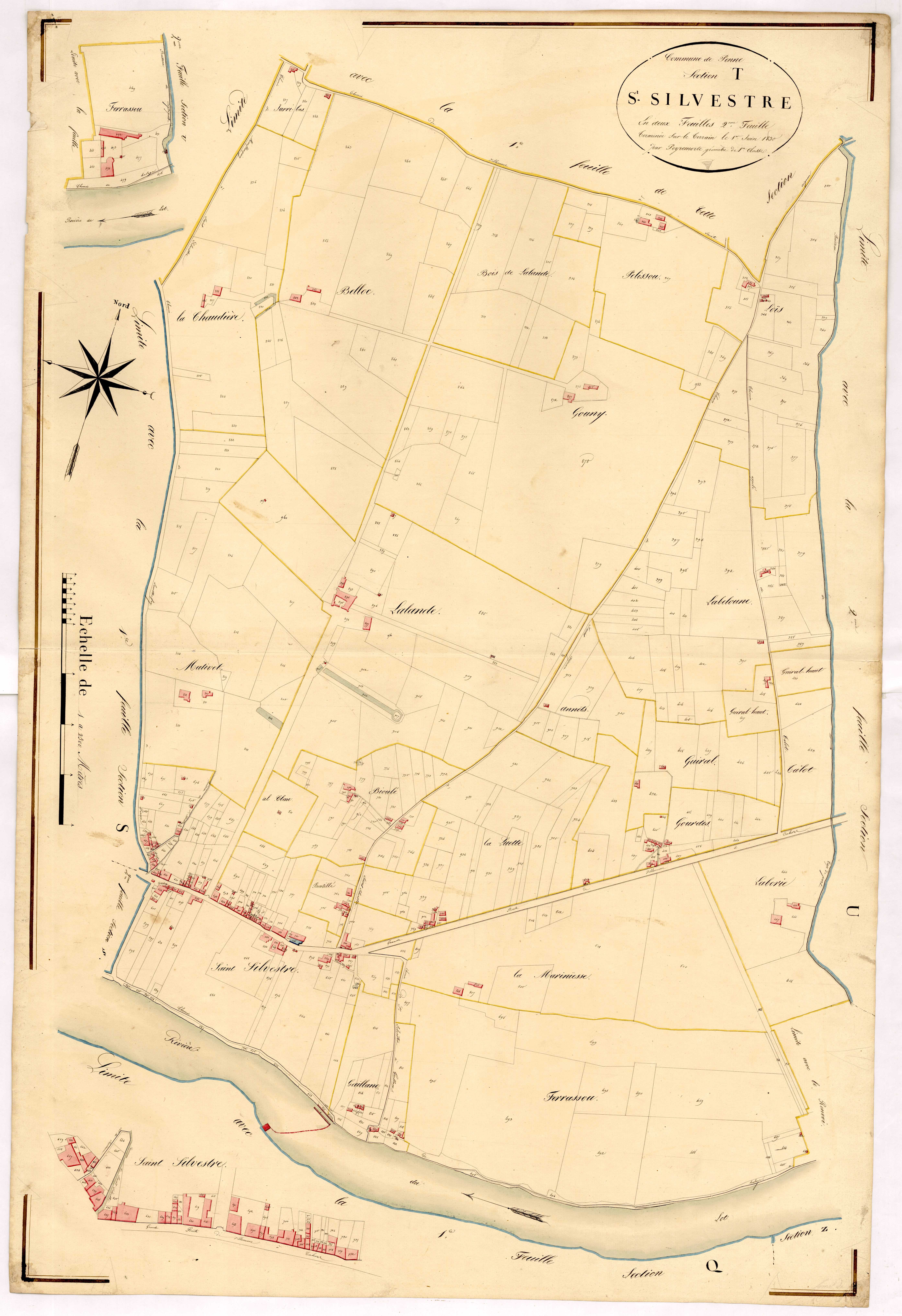 Plan napoléonien, atlas-T2 Saint-Sylvestre, Penne-d’Agenais