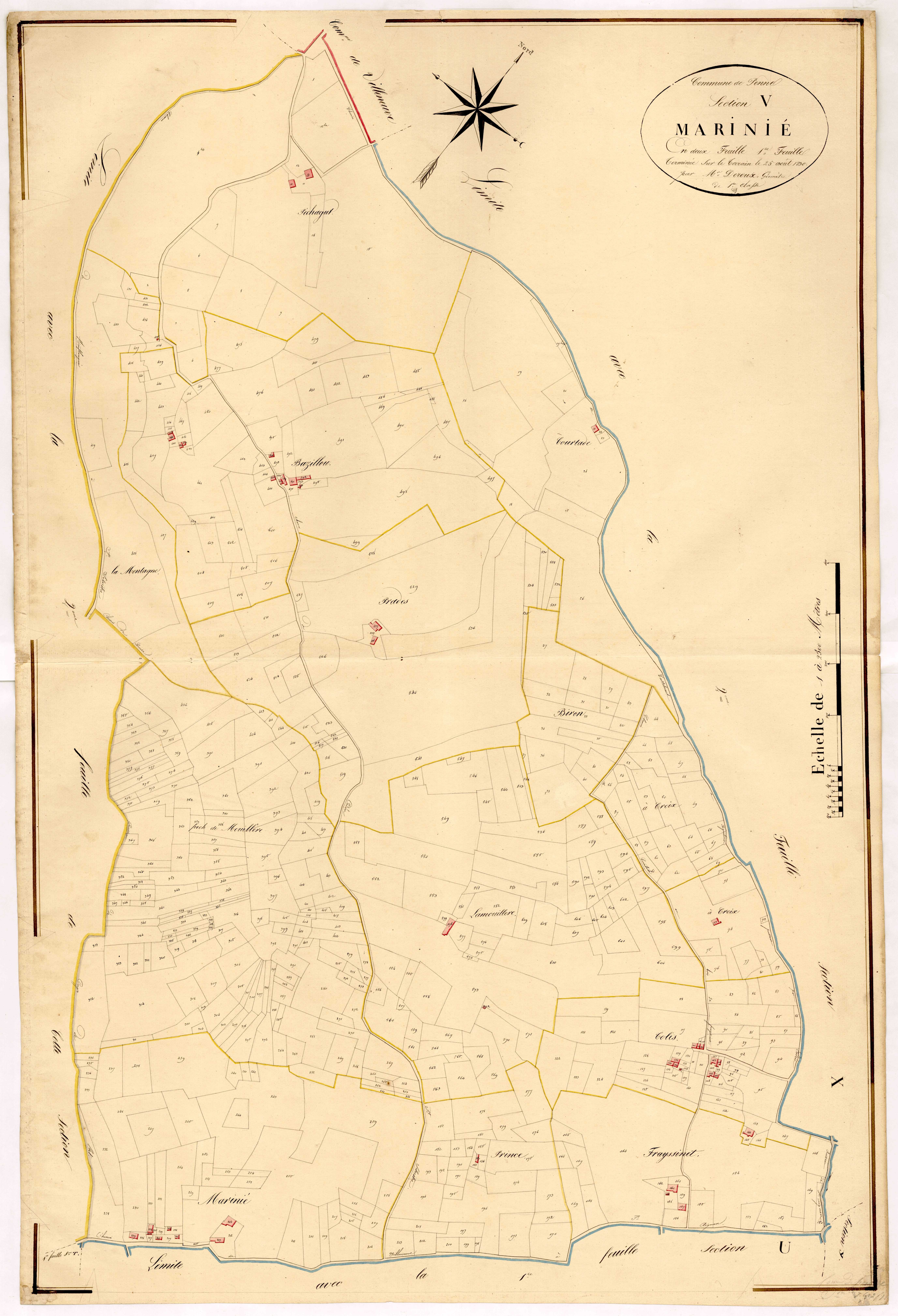 Plan napoléonien, atlas-V1 Marinié, Penne-d’Agenais
