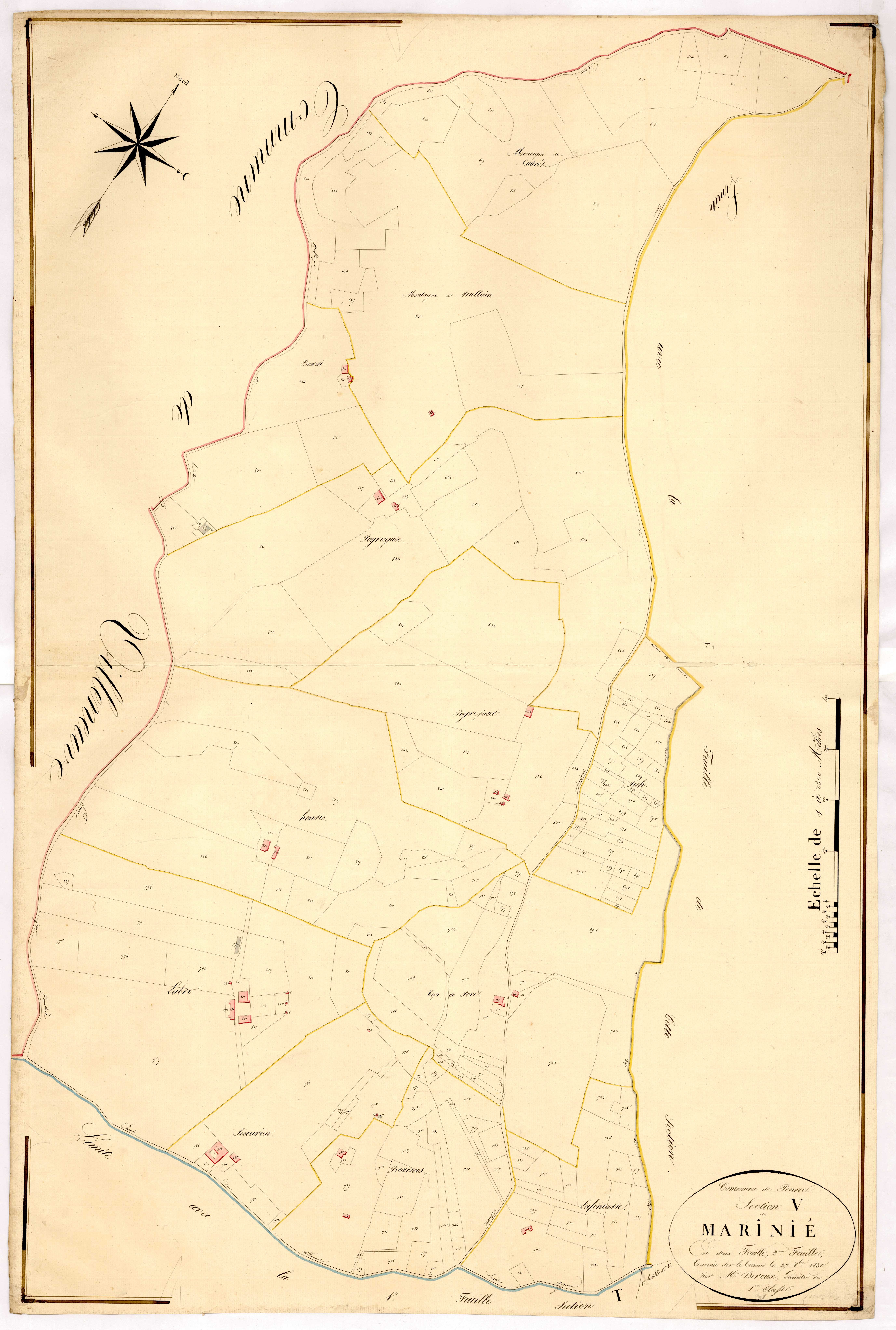 Plan napoléonien, atlas-V2 Marinié, Penne-d’Agenais