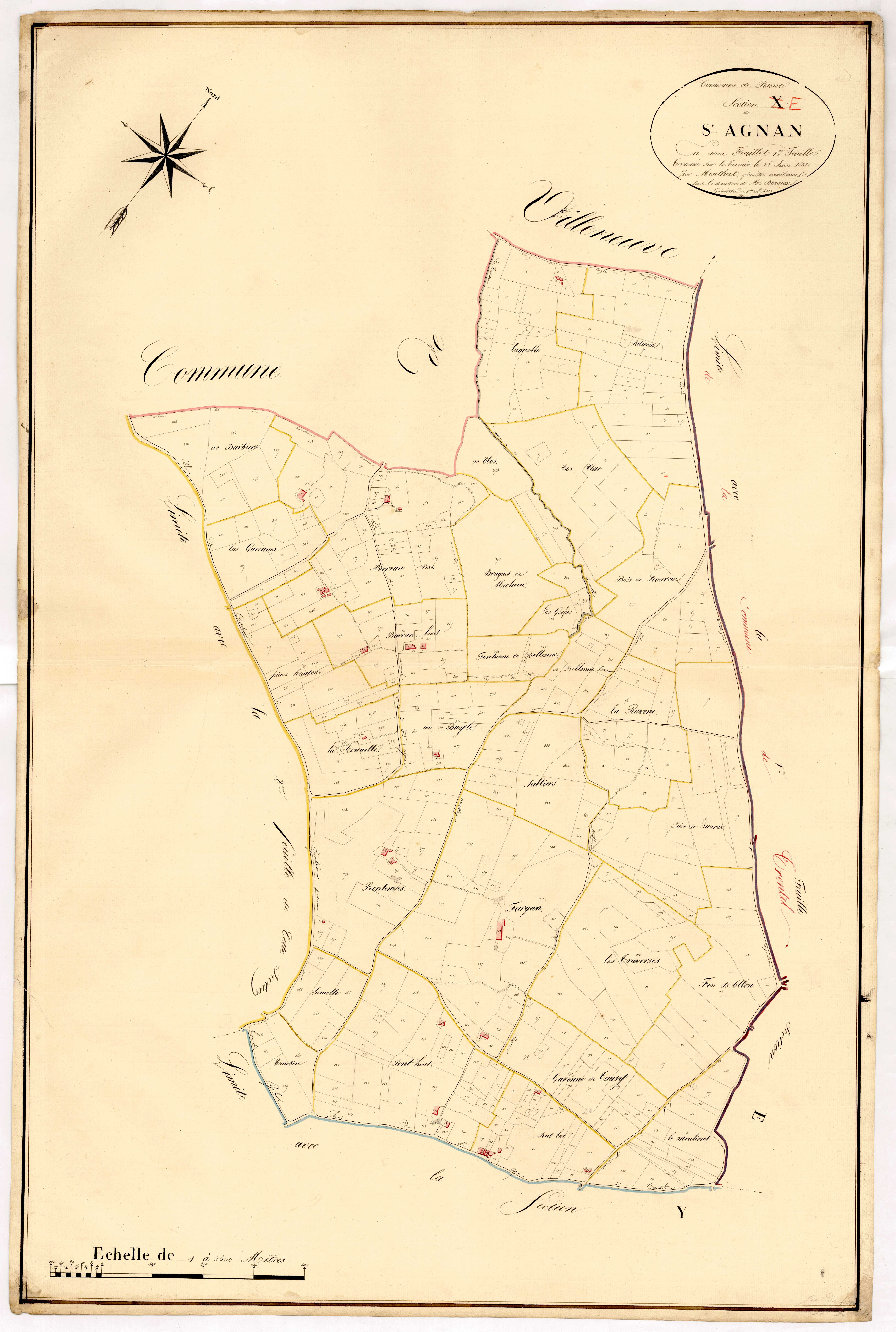 Plan napoléonien, atlas-X1 Saint-Agnan, Penne-d’Agenais