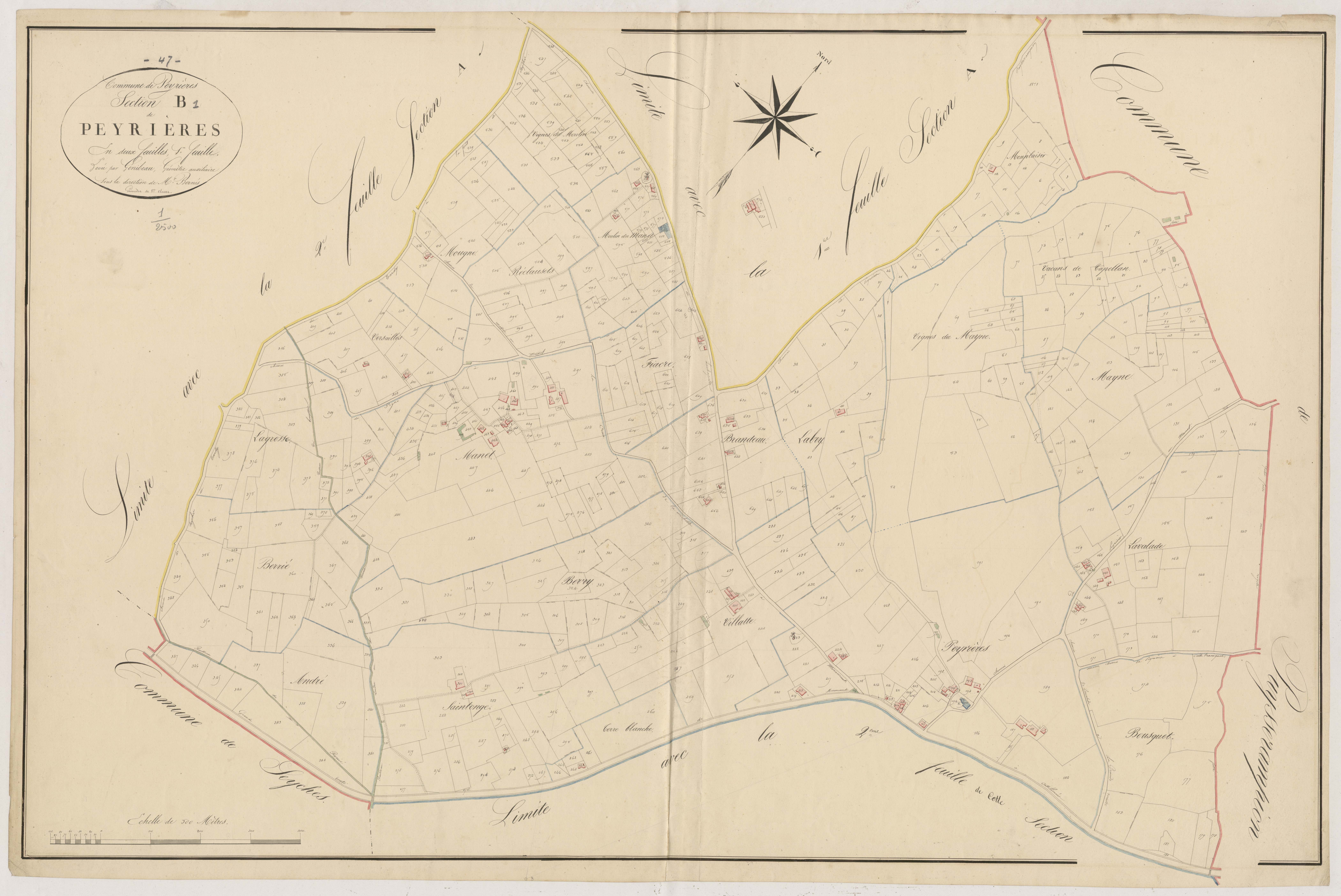 Plan napoléonien, atlas-B1 Peyrières, Peyrières