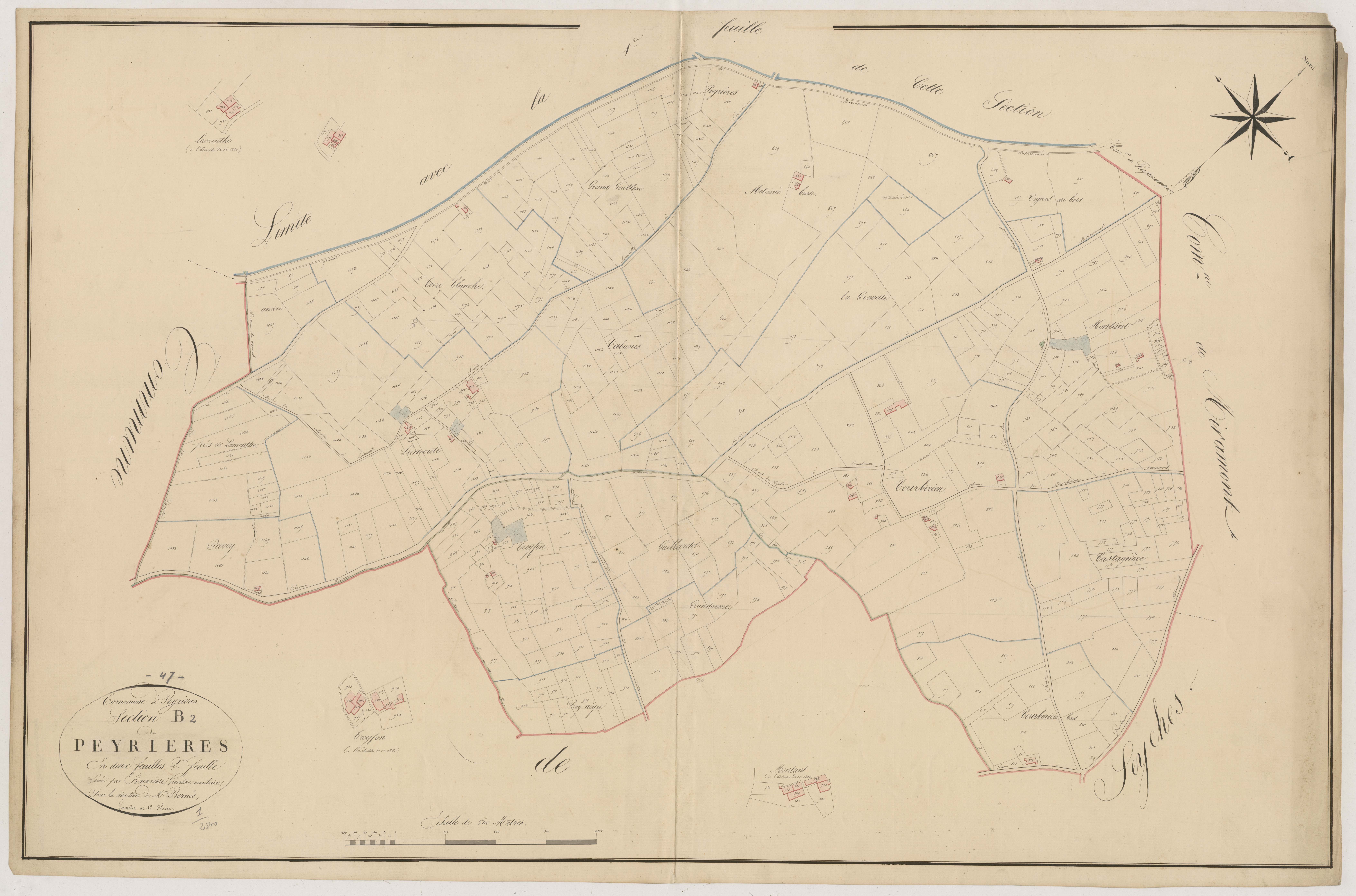 Plan napoléonien, atlas-B2 Peyrières, Peyrières