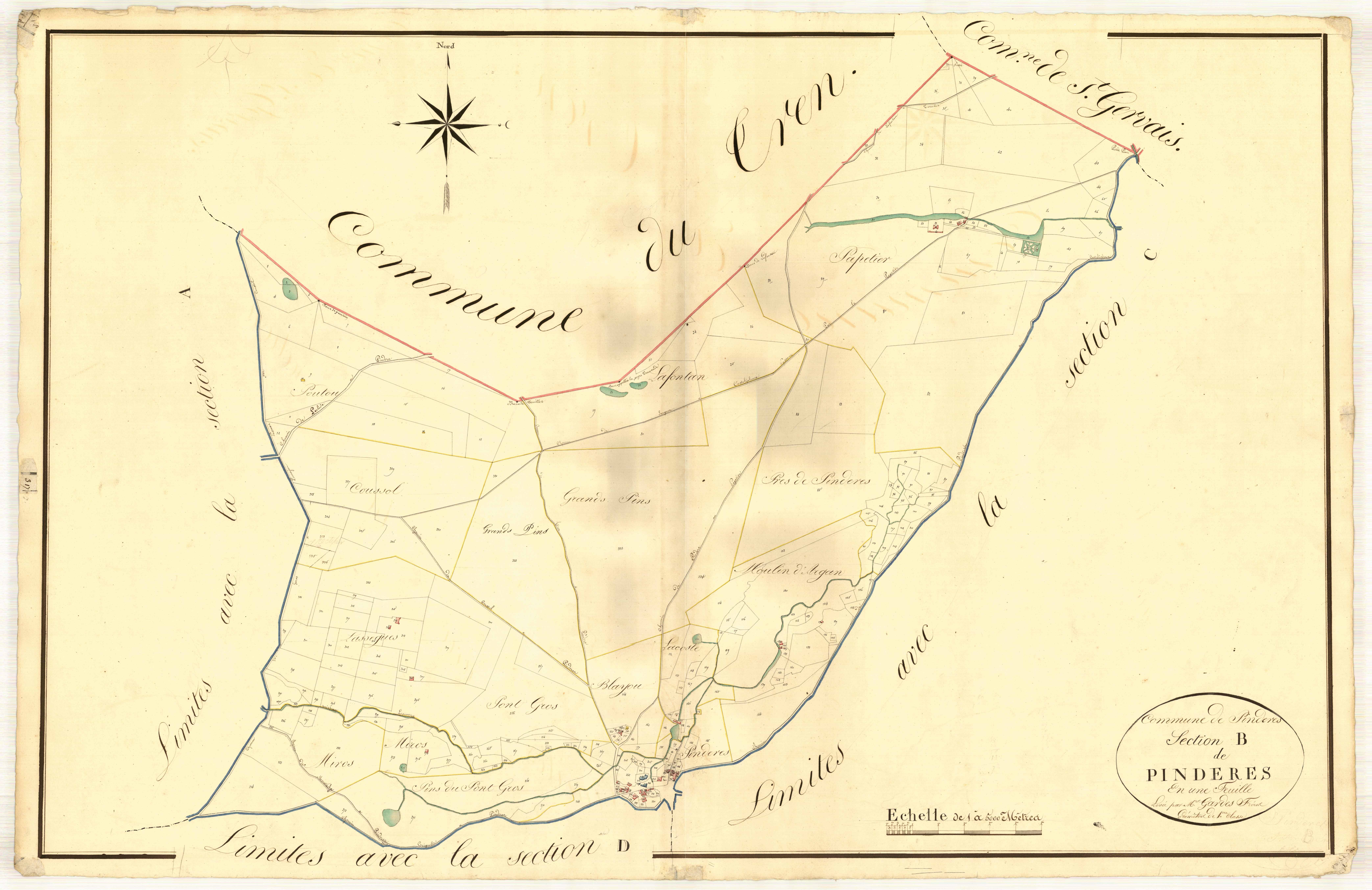 Plan napoléonien, atlas-B Pindères, Pindères