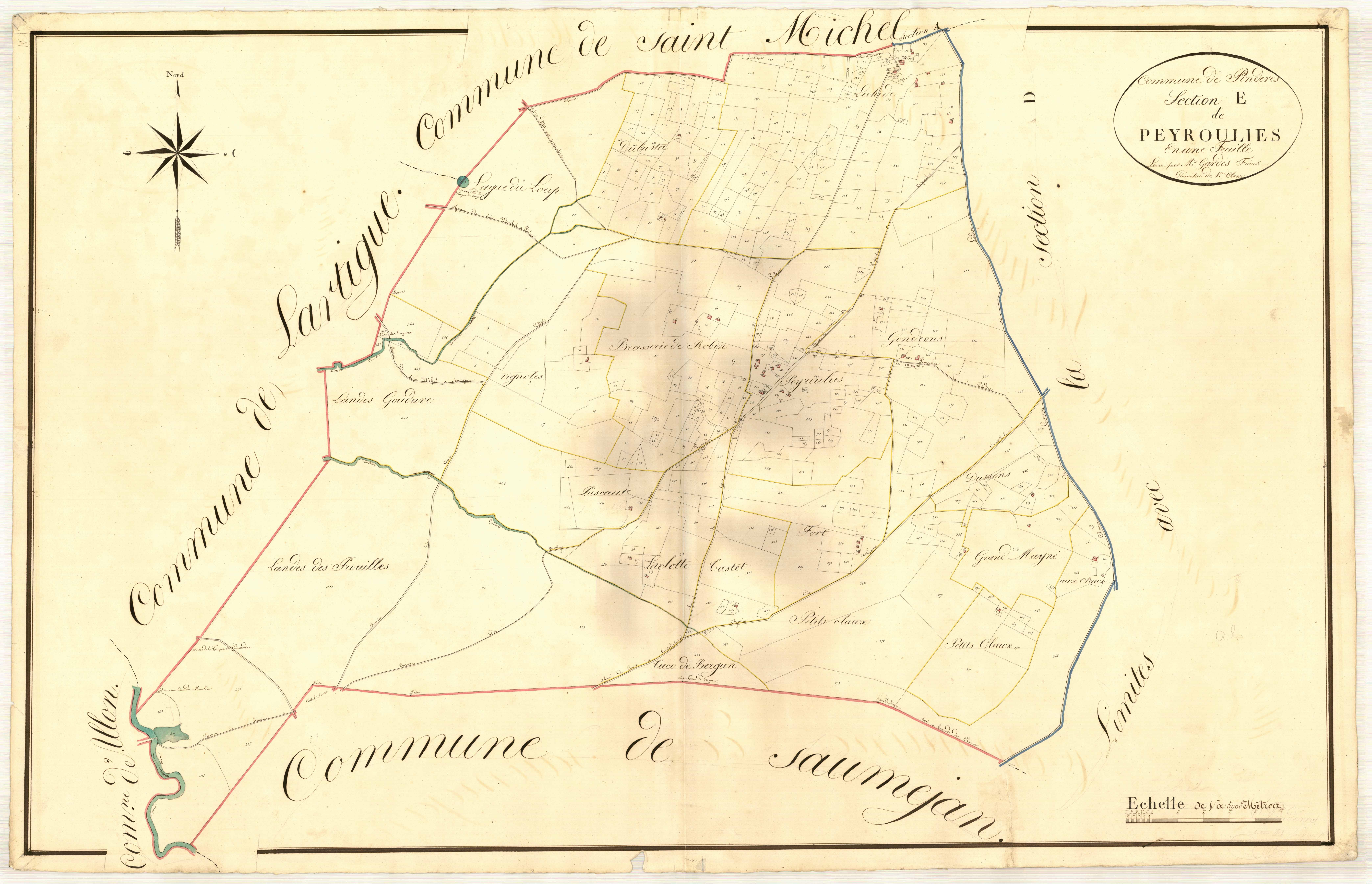Plan napoléonien, atlas-E Peyroulies, Pindères