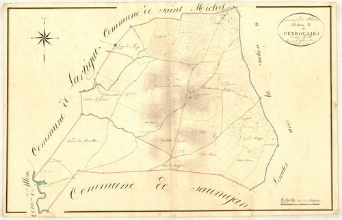 Plan napoléonien, atlas-E Peyroulies, Pindères