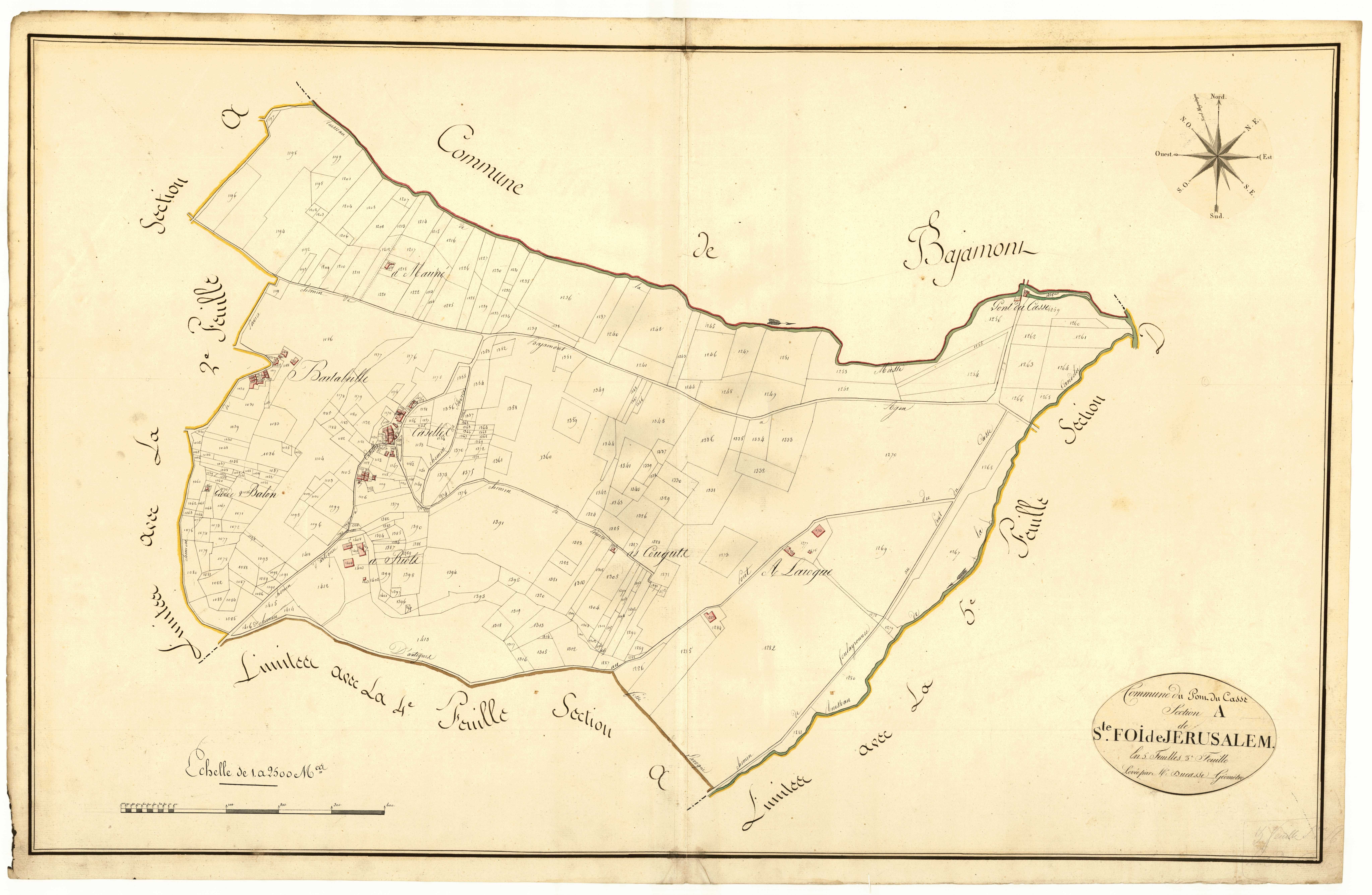 Plan primitif, atlas-A3 Sainte-Foi-de-Jérusalem, Pont-du-Casse