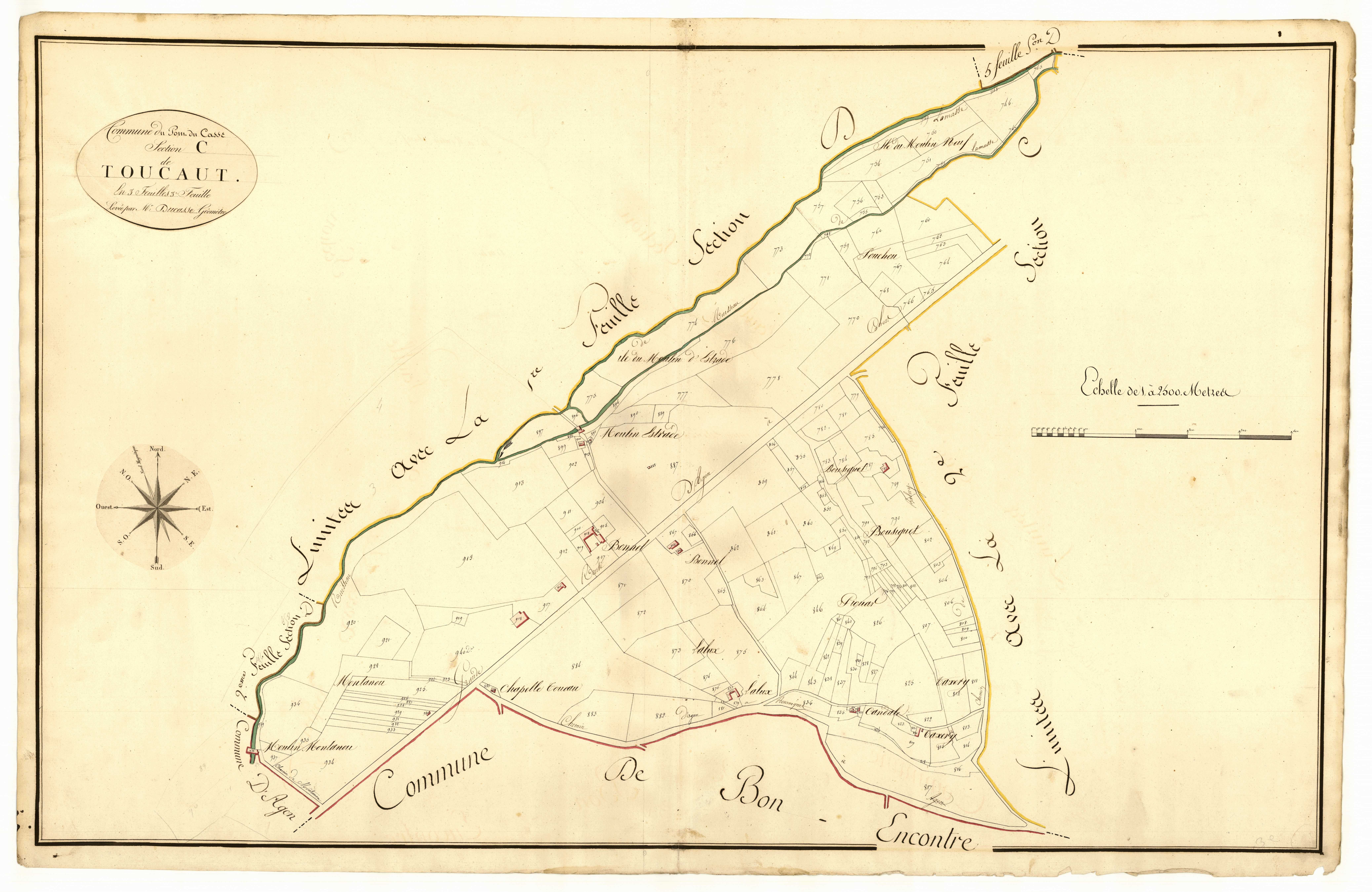 Plan primitif, atlas-C3 Toucaut, Pont-du-Casse