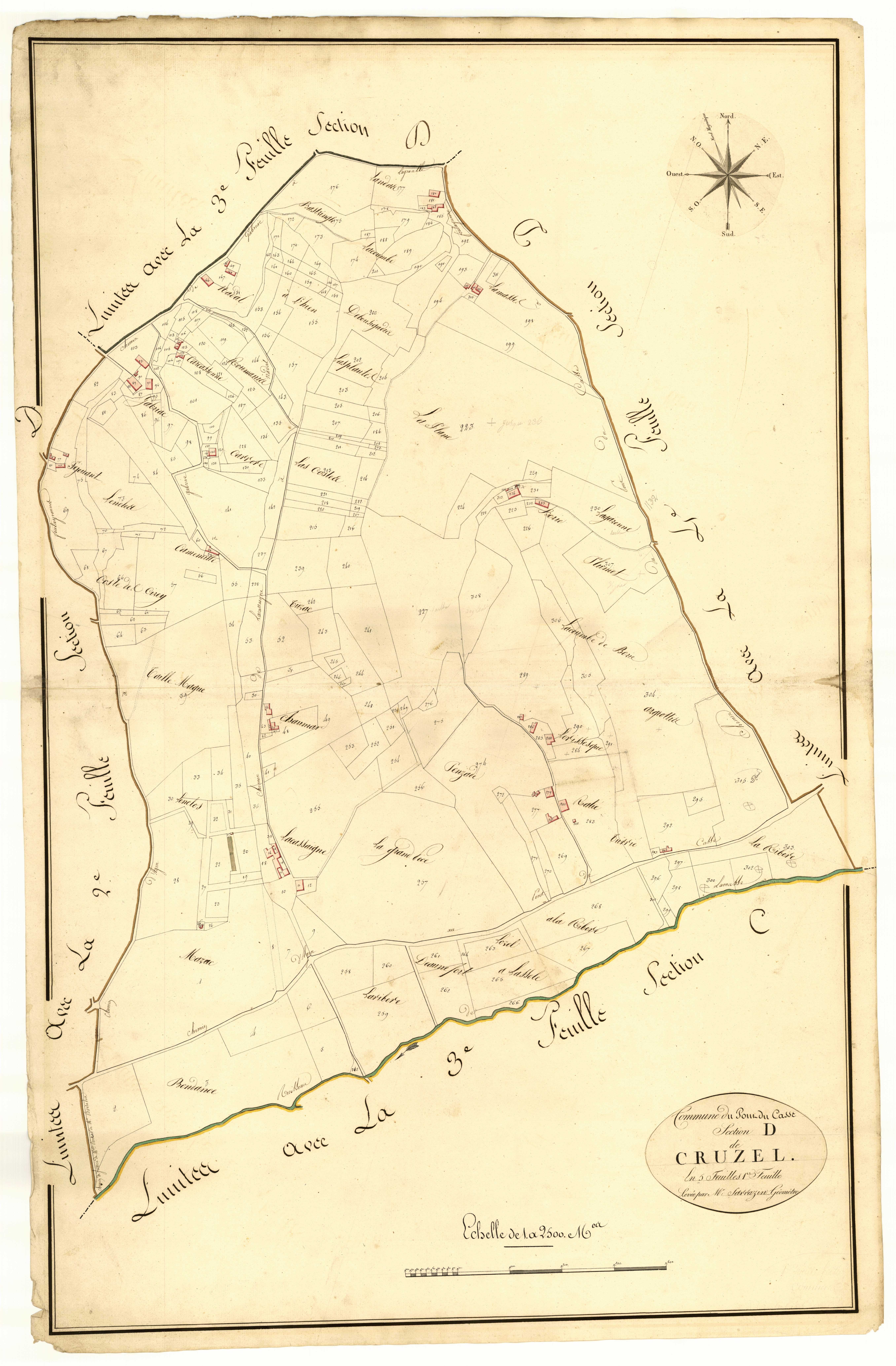 Plan primitif, atlas-D1 Cruzel, Pont-du-Casse