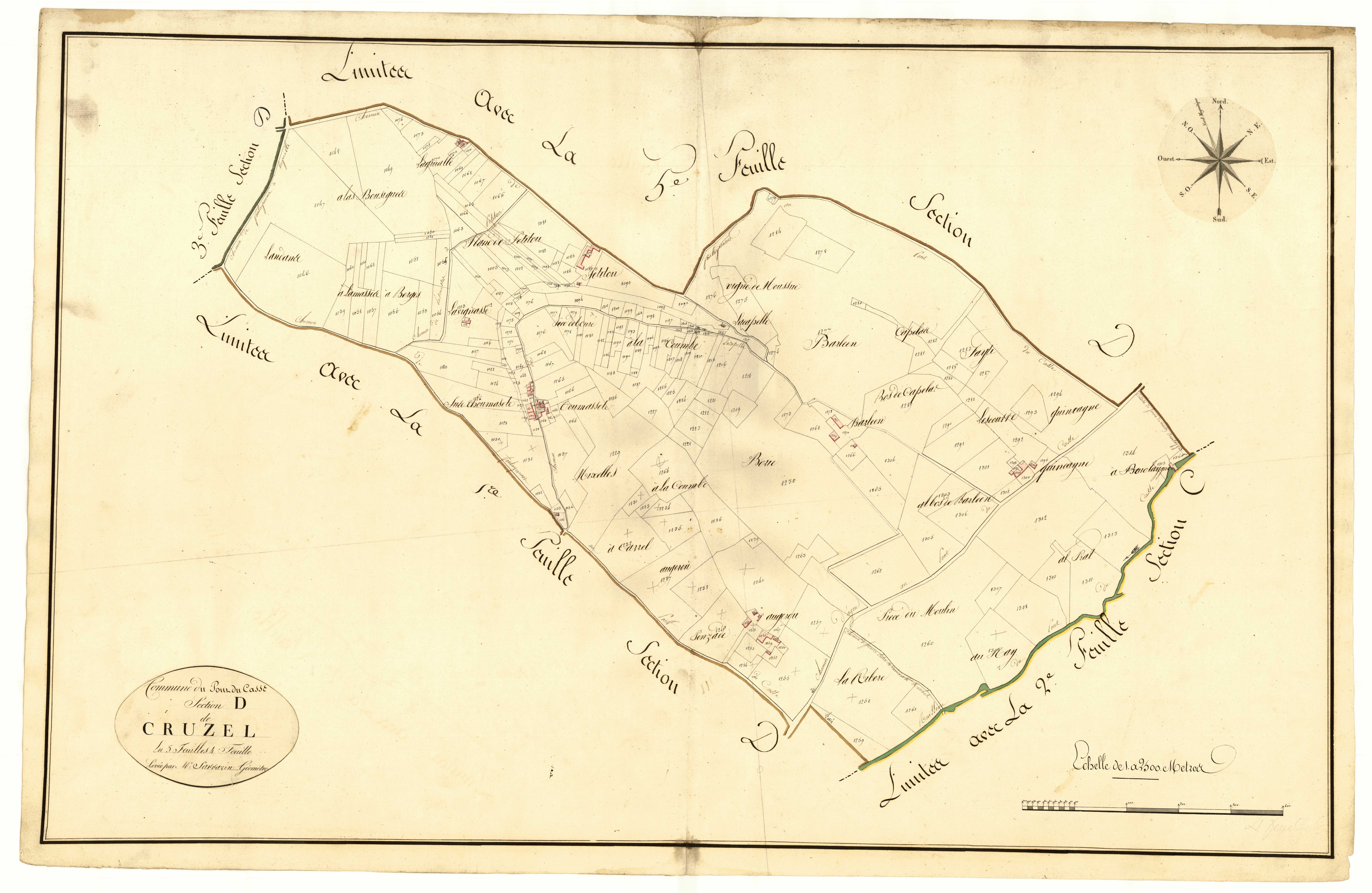 Plan primitif, atlas-D4 Cruzel, Pont-du-Casse
