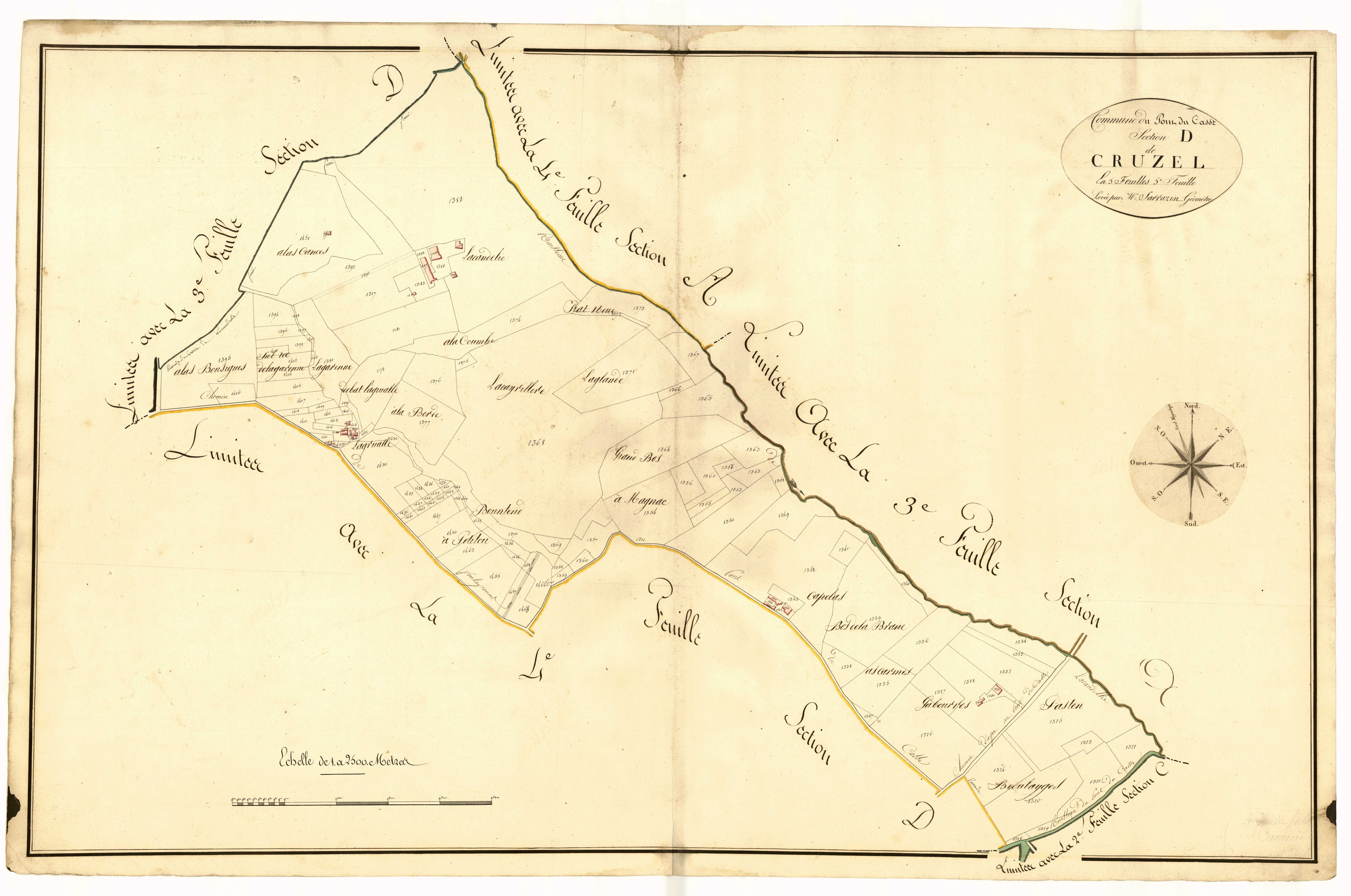 Plan primitif, atlas-D5 Cruzel, Pont-du-Casse