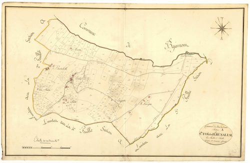 Plan primitif, atlas-A3 Sainte-Foi-de-Jérusalem, Pont-du-Casse