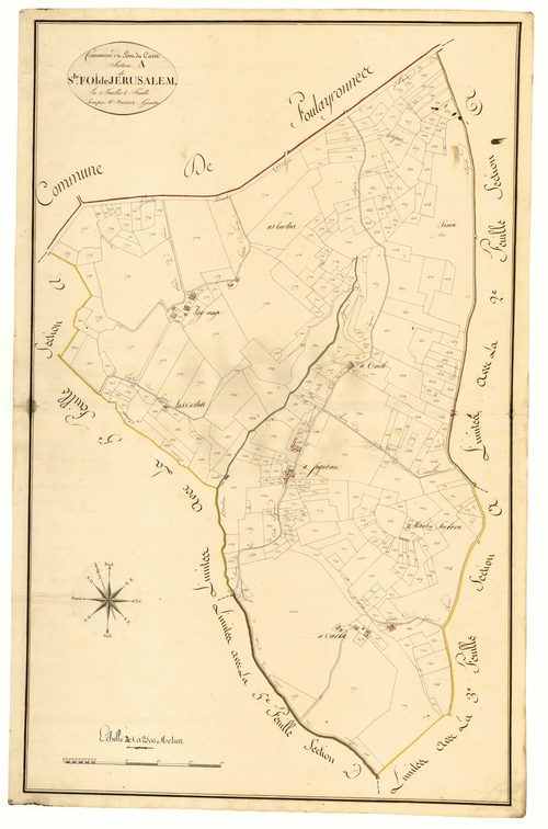 Plan primitif, atlas-A4 Sainte-Foi-de-Jérusalem, Pont-du-Casse