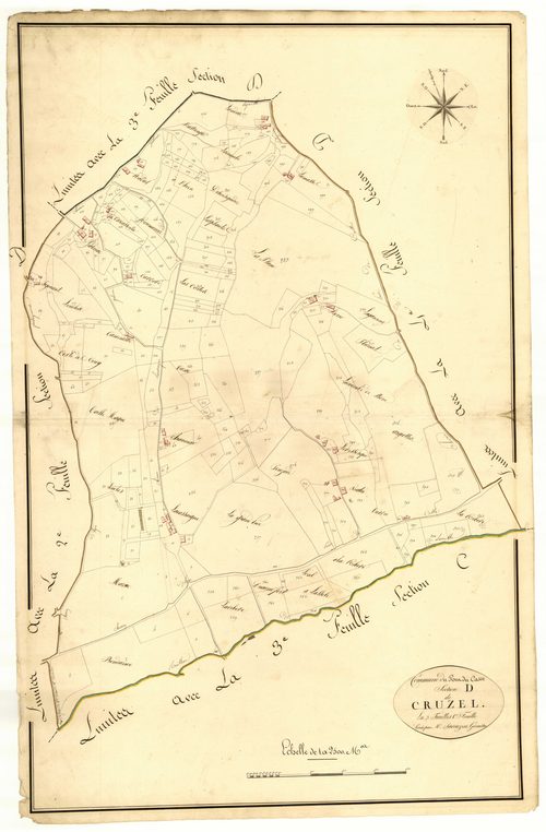 Plan primitif, atlas-D1 Cruzel, Pont-du-Casse
