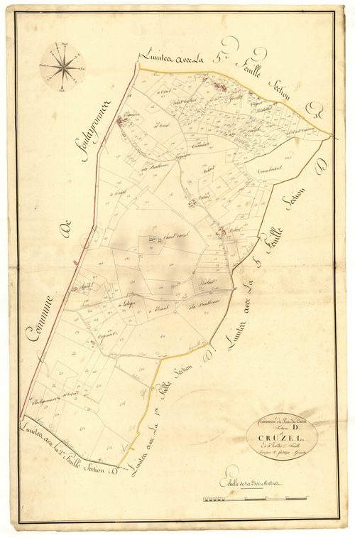 Plan primitif, atlas-D3 Cruzel, Pont-du-Casse