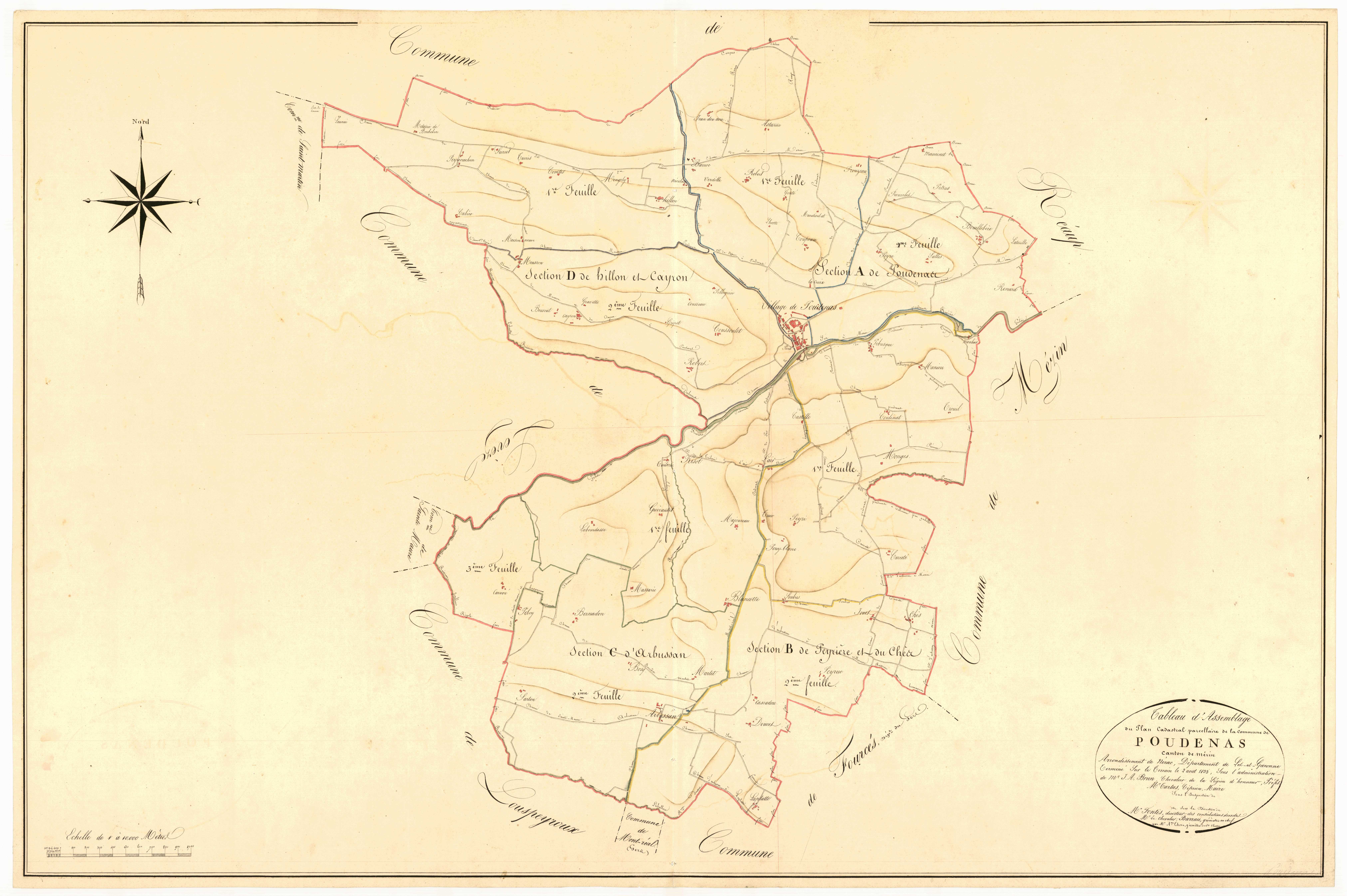 Plan napoléonien, atlas-TA, Poudenas