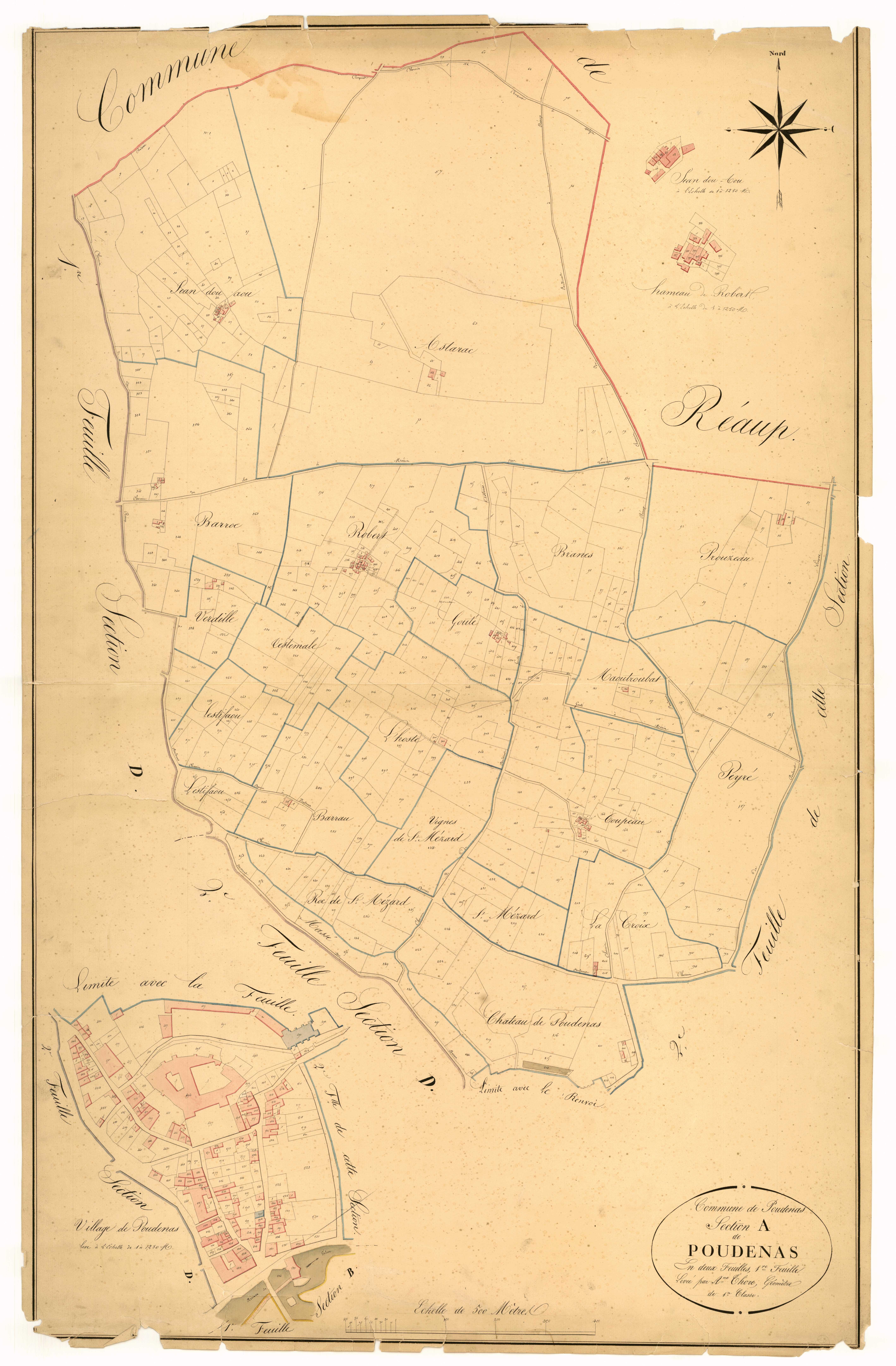 Plan napoléonien, atlas-A1 Poudenas, Poudenas