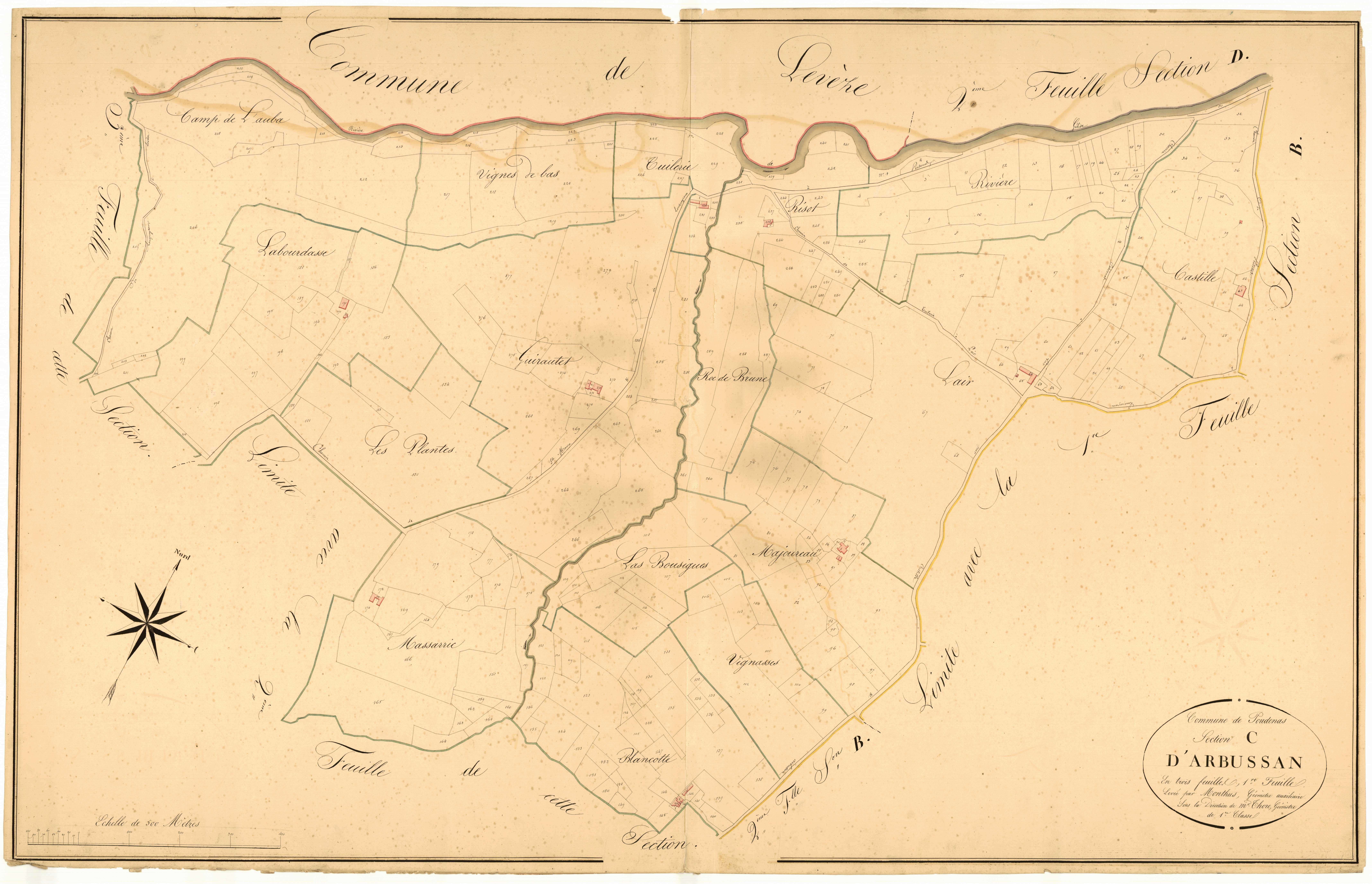 Plan napoléonien, atlas-C1 Arbussan, Poudenas