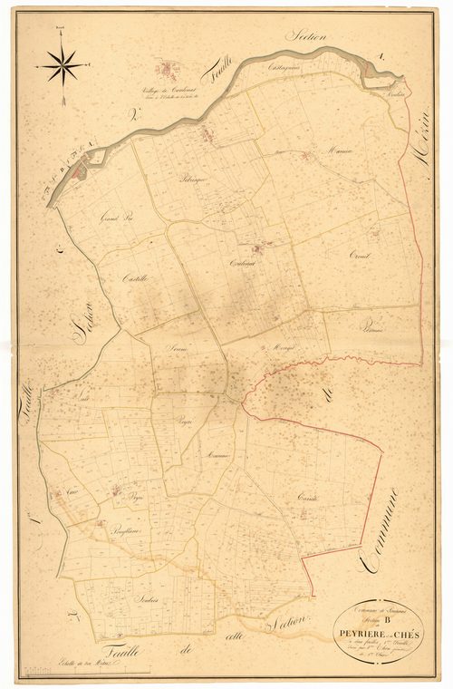 Plan napoléonien, atlas-B1 Peyrière et Le Chés, Poudenas
