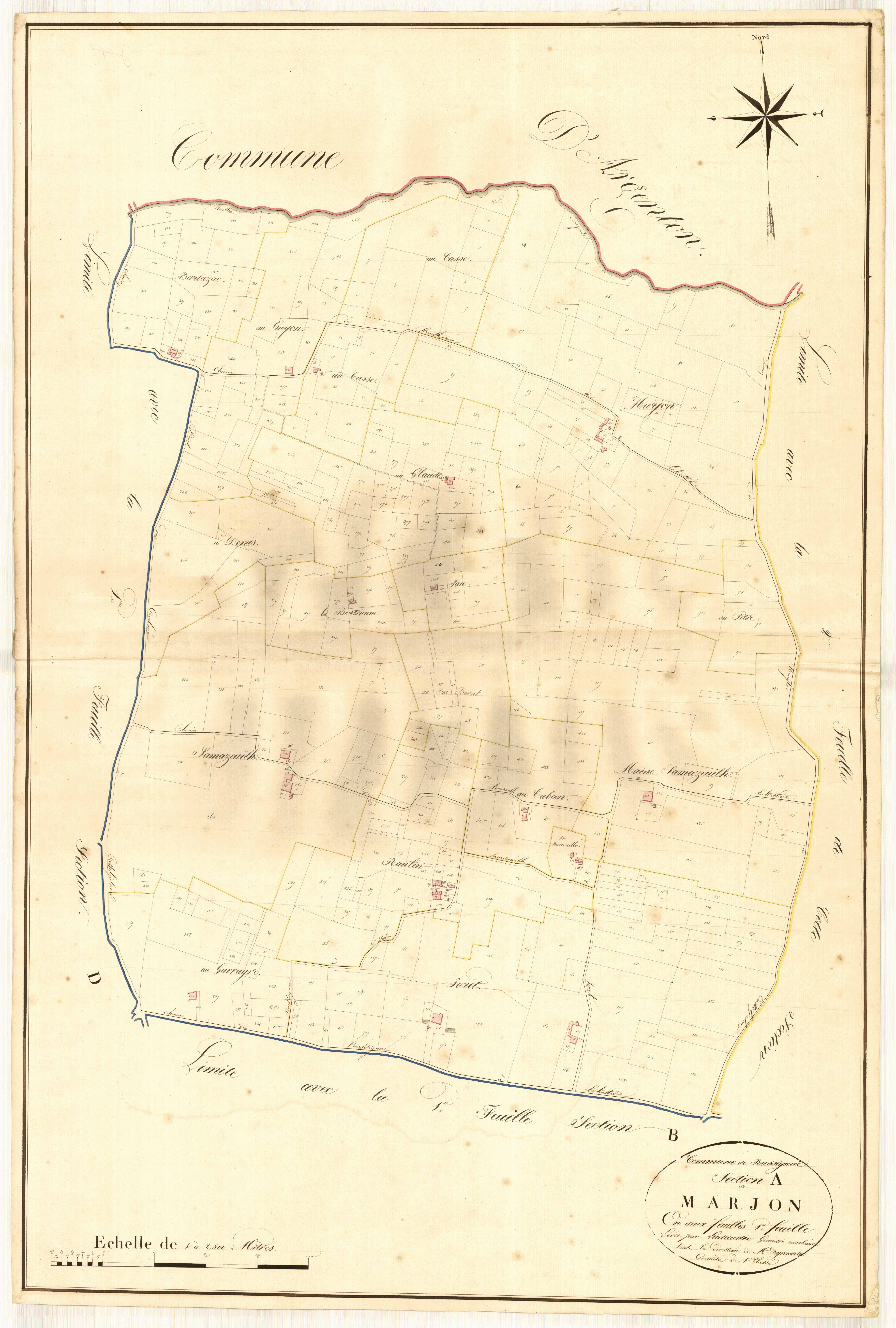 Plan napoléonien, atlas-A1 Marjon, Poussignac