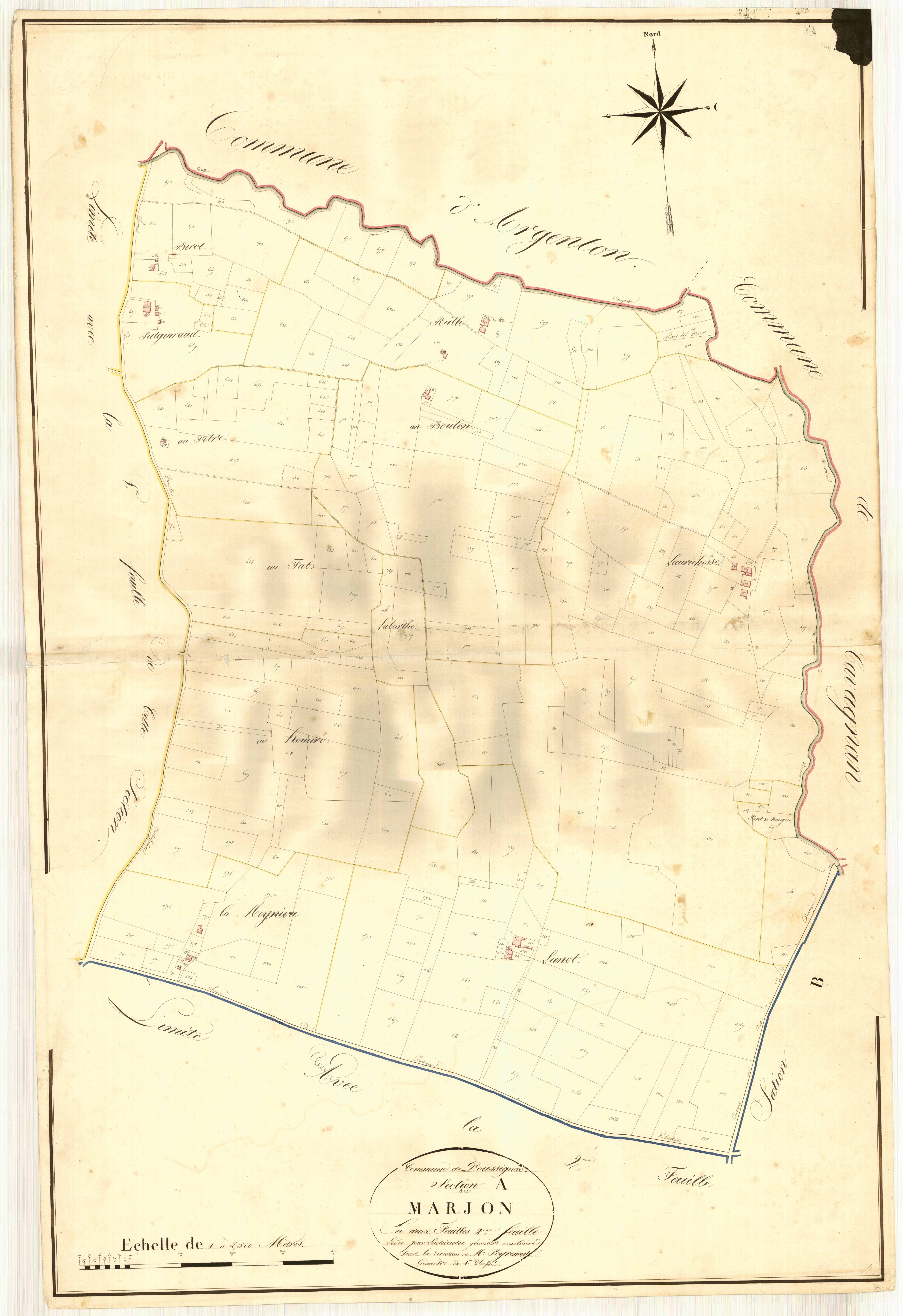 Plan napoléonien, atlas-A2 Marjon, Poussignac