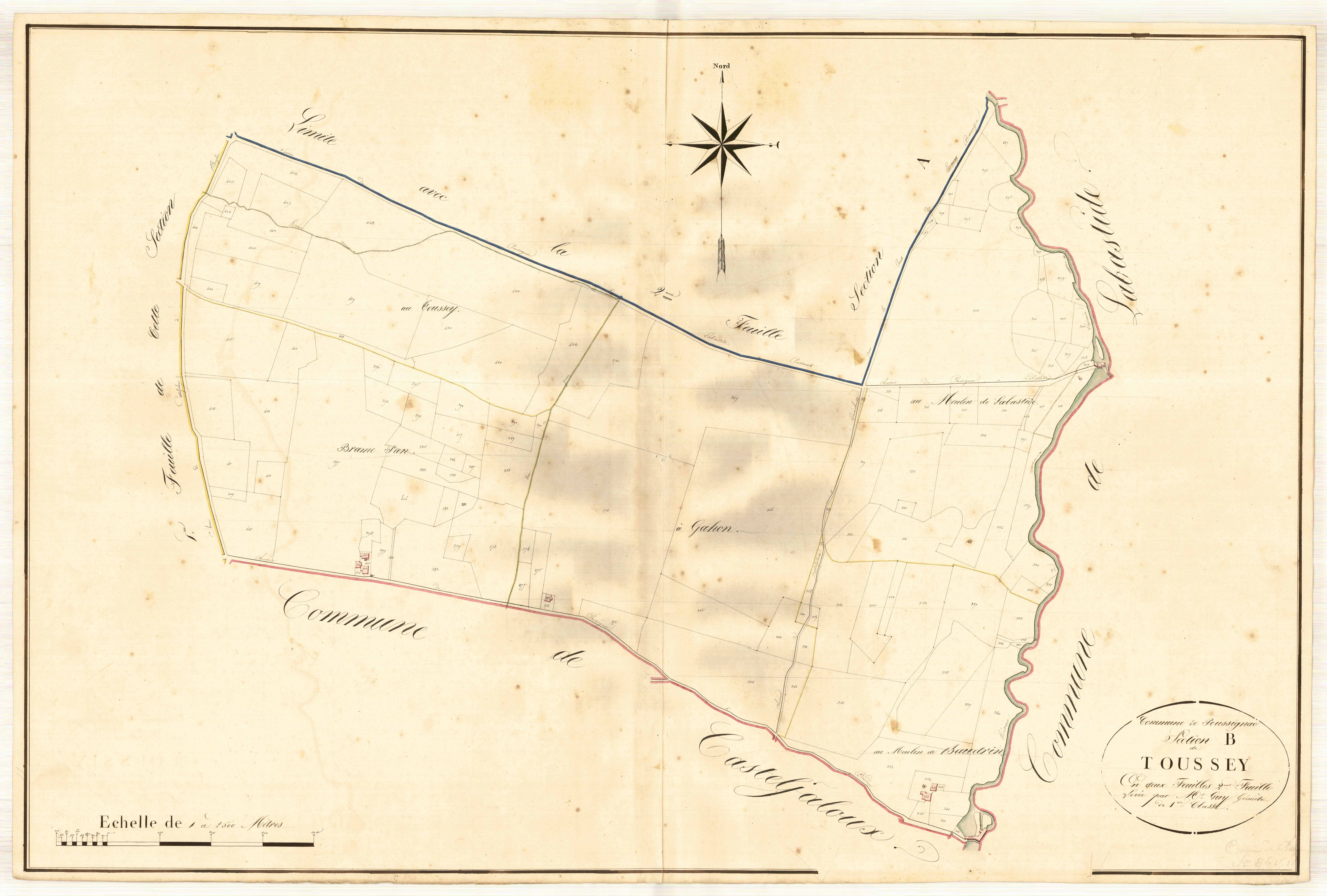 Plan napoléonien, atlas-B2 Toussey, Poussignac