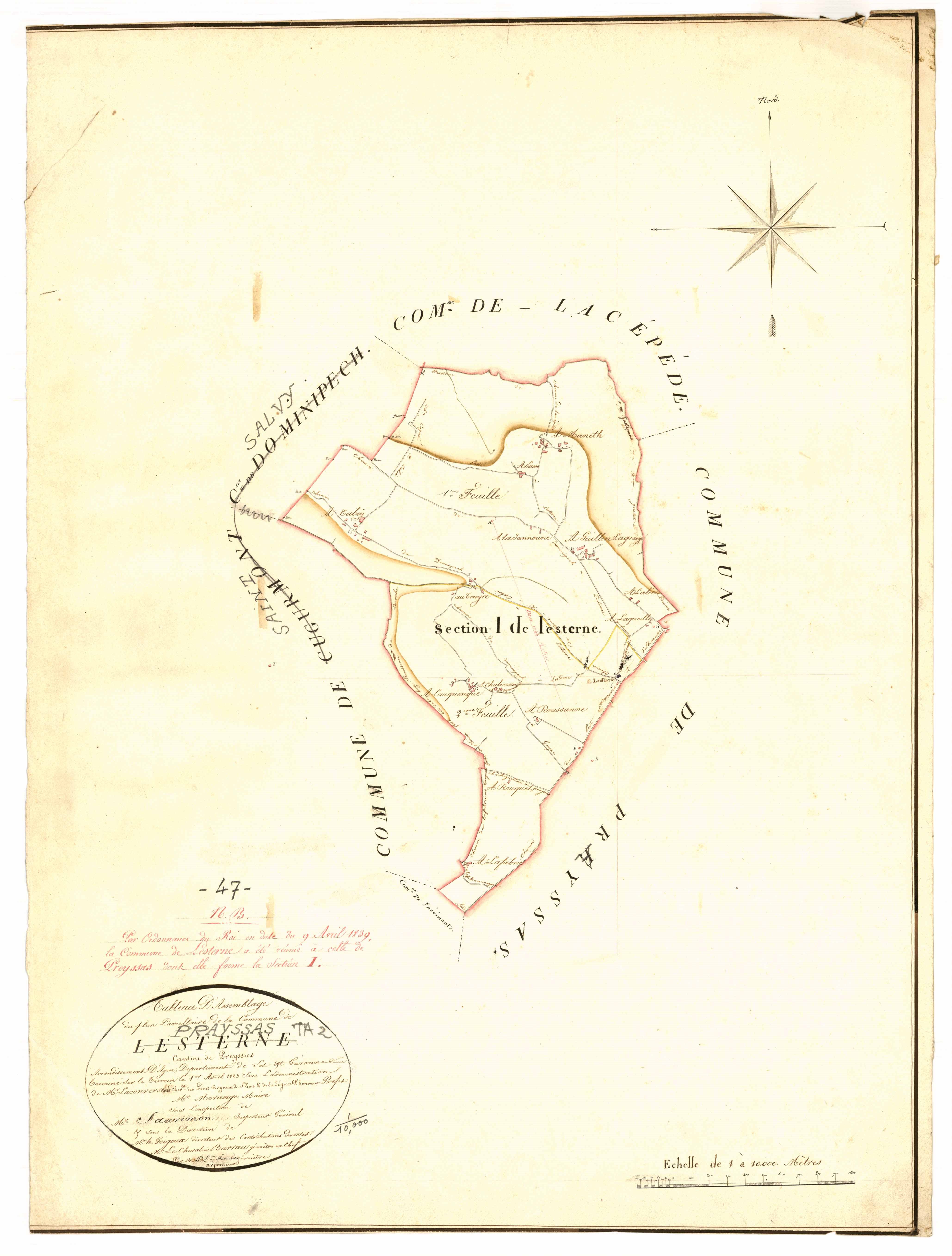 Plan napoléonien, atlas-TA, Lesterne (voir Prayssas)