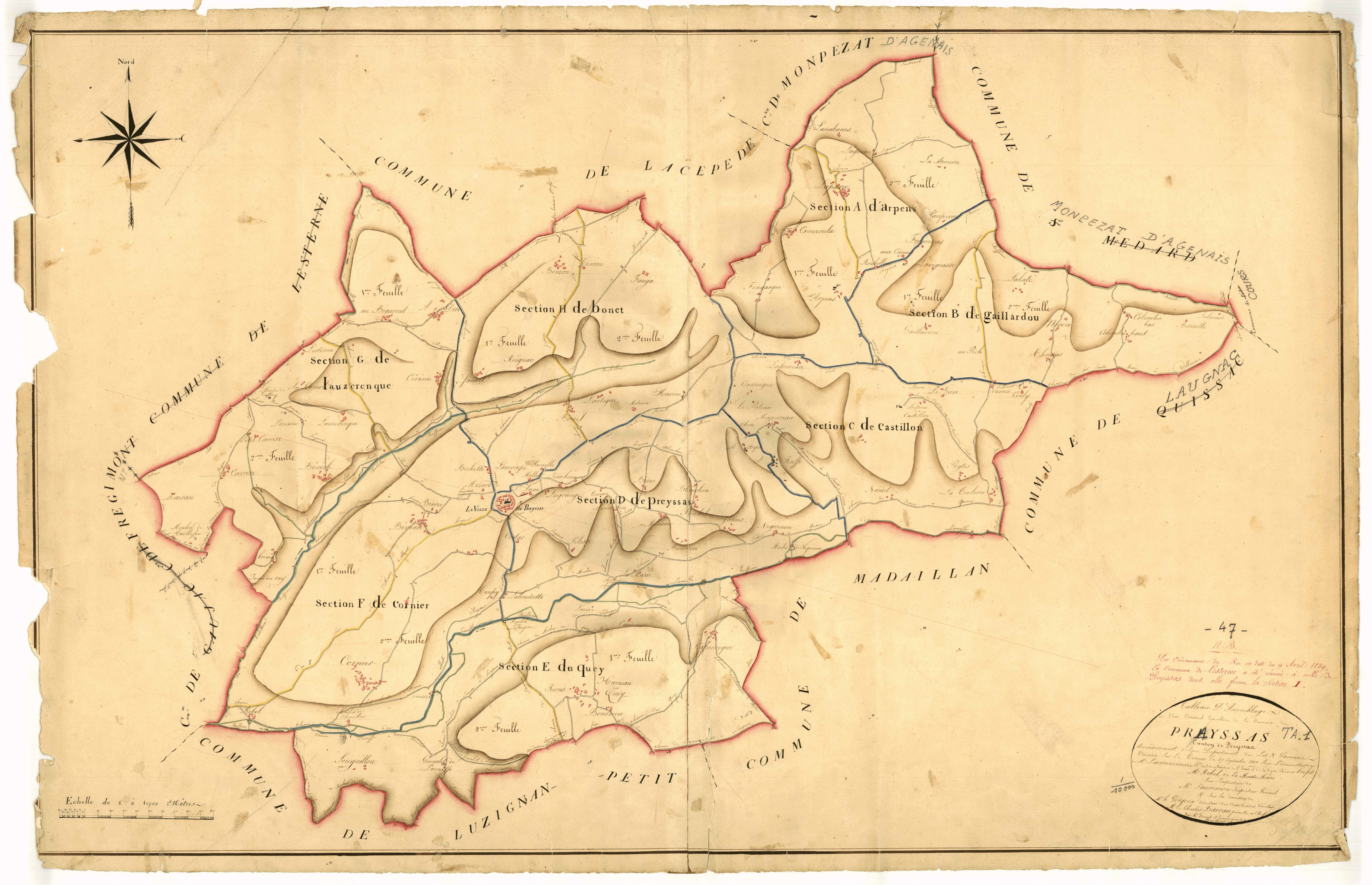 Plan napoléonien, atlas-TA, Prayssas