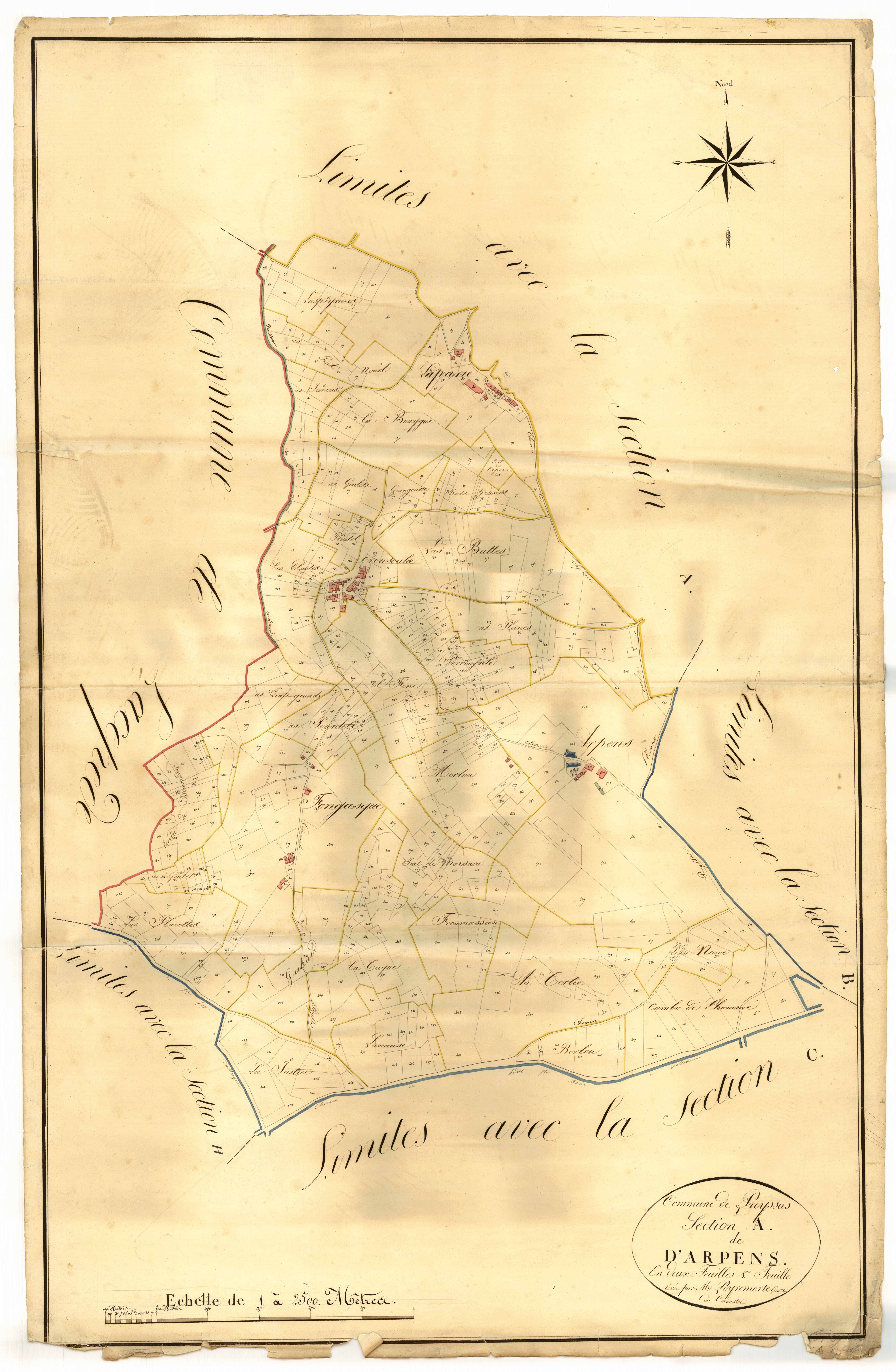 Plan napoléonien, atlas-A1 d’Arpens, Prayssas