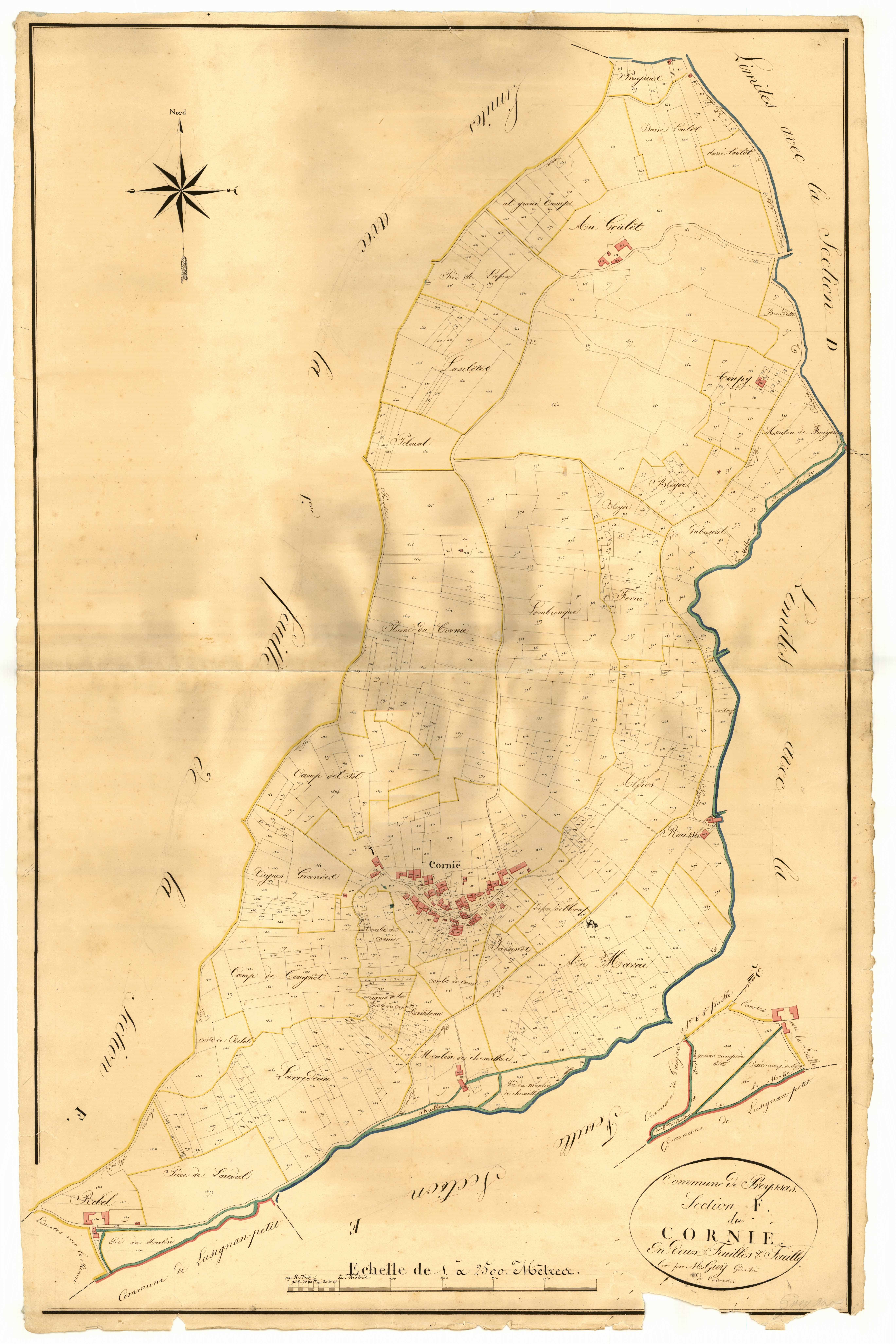 Plan napoléonien, atlas-F2 Cornié, Prayssas