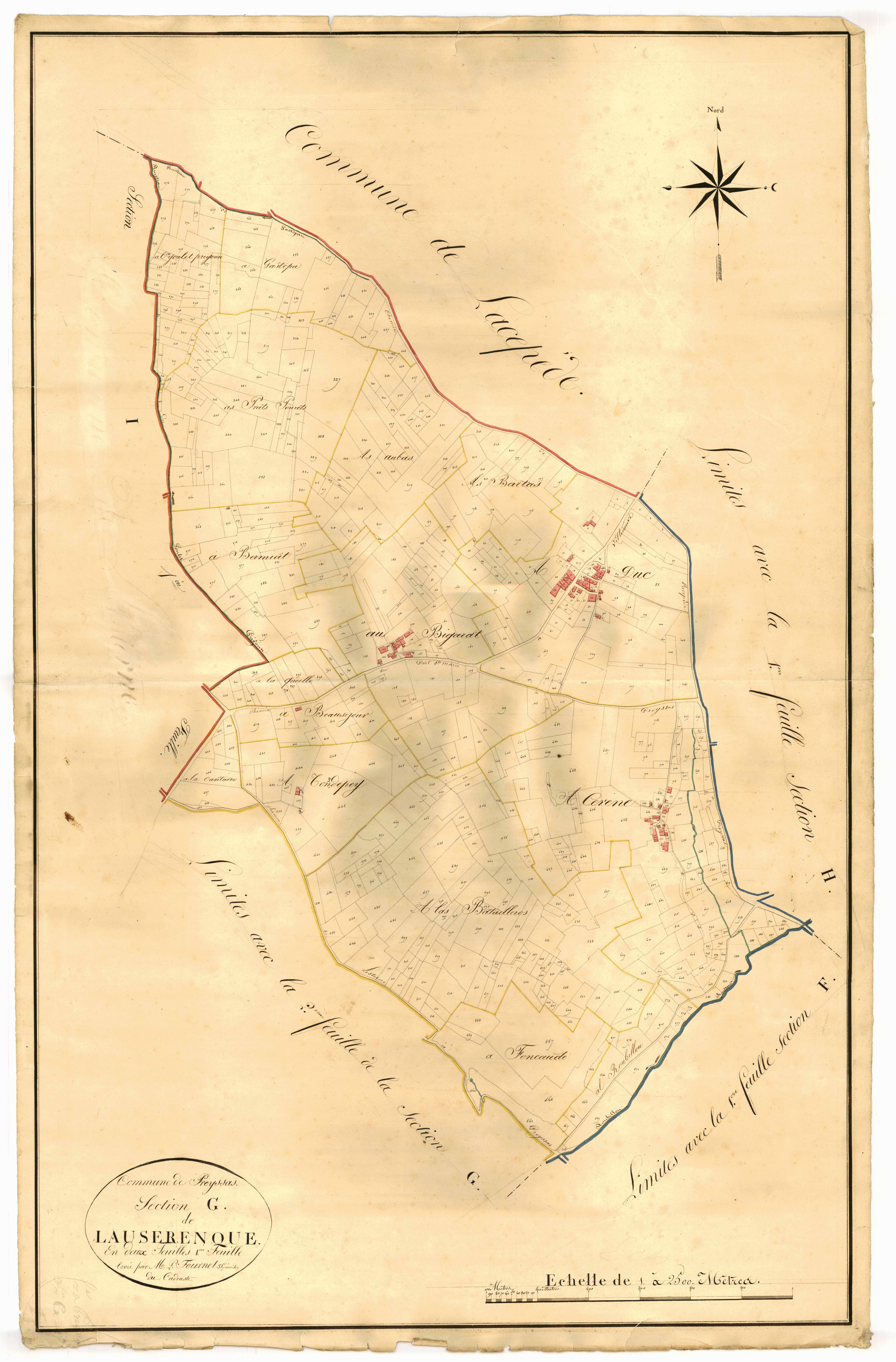 Plan napoléonien, atlas-G1 Lauserenque, Prayssas