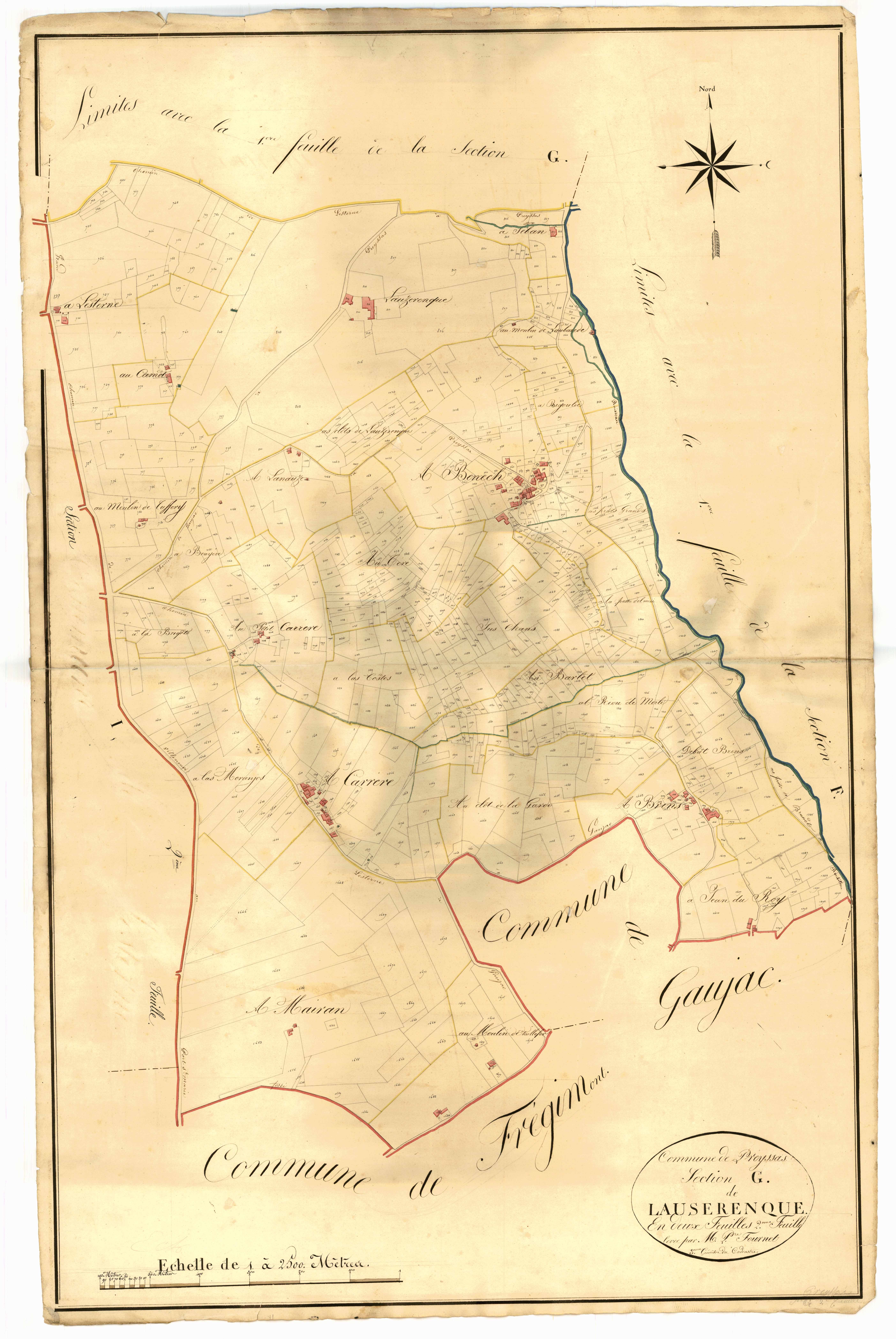 Plan napoléonien, atlas-G2 Lauserenque, Prayssas