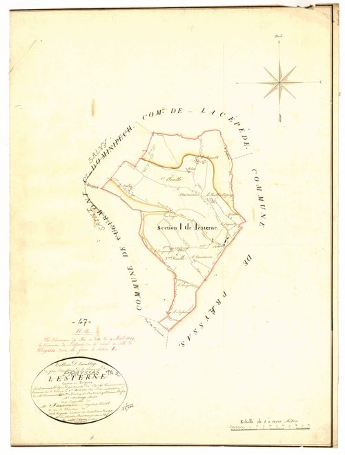 Plan napoléonien, atlas-TA, Lesterne (voir Prayssas)
