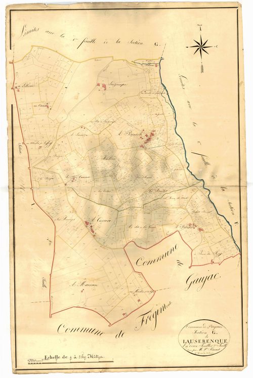 Plan napoléonien, atlas-G2 Lauserenque, Prayssas
