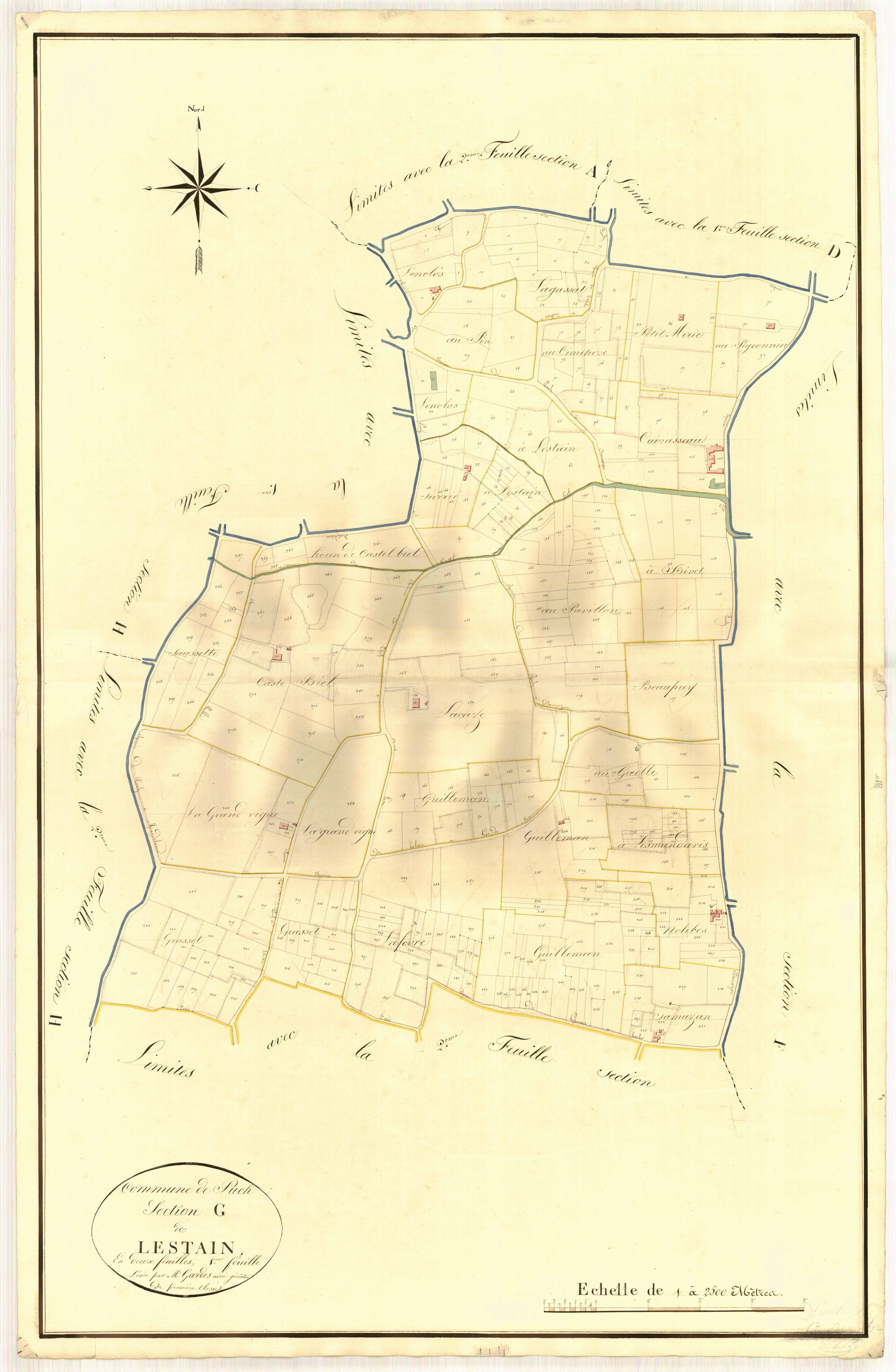 Plan napoléonien, atlas-G1 Lestain, Puch-d’Agenais