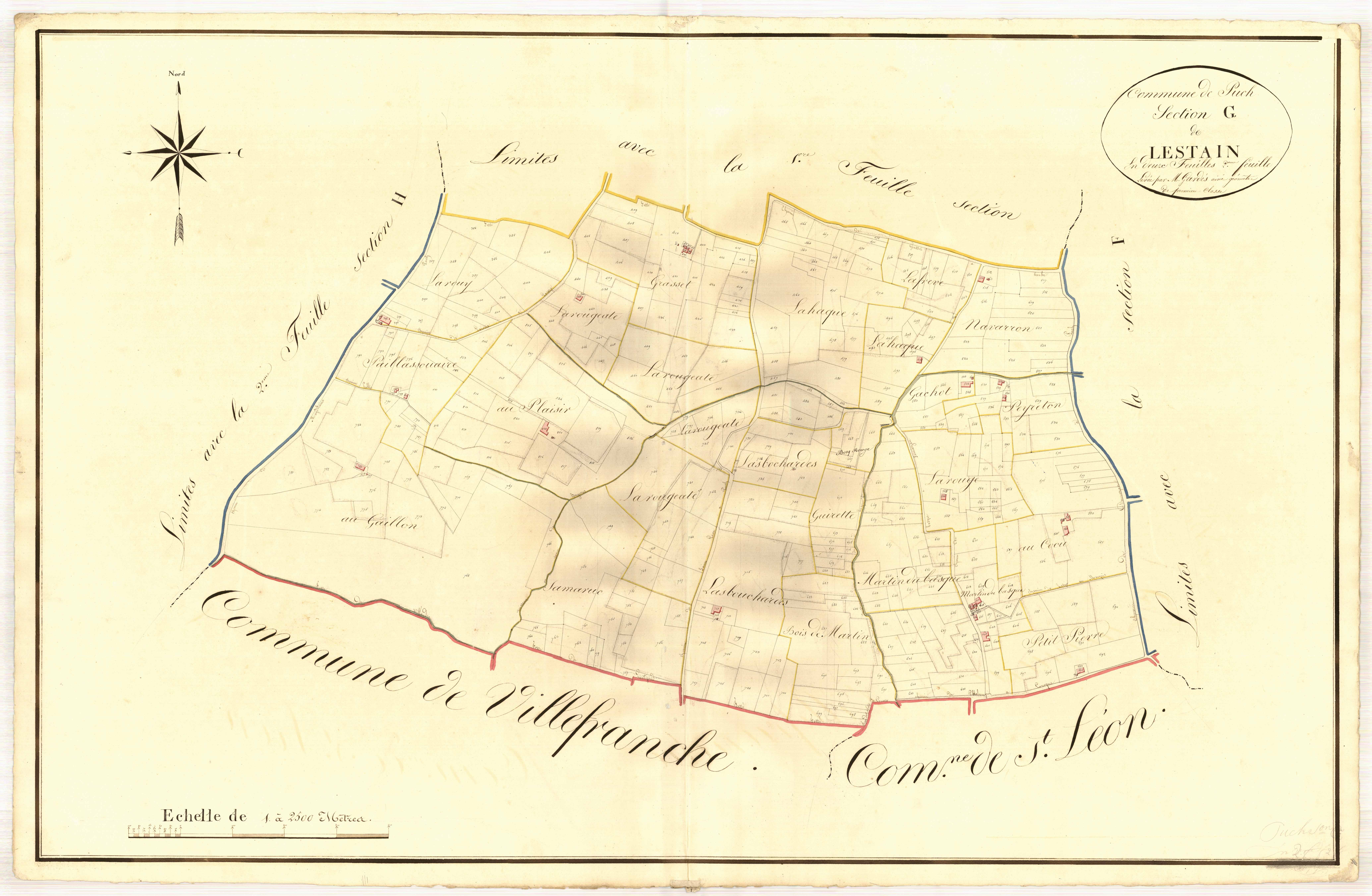 Plan napoléonien, atlas-G2 Lestain, Puch-d’Agenais