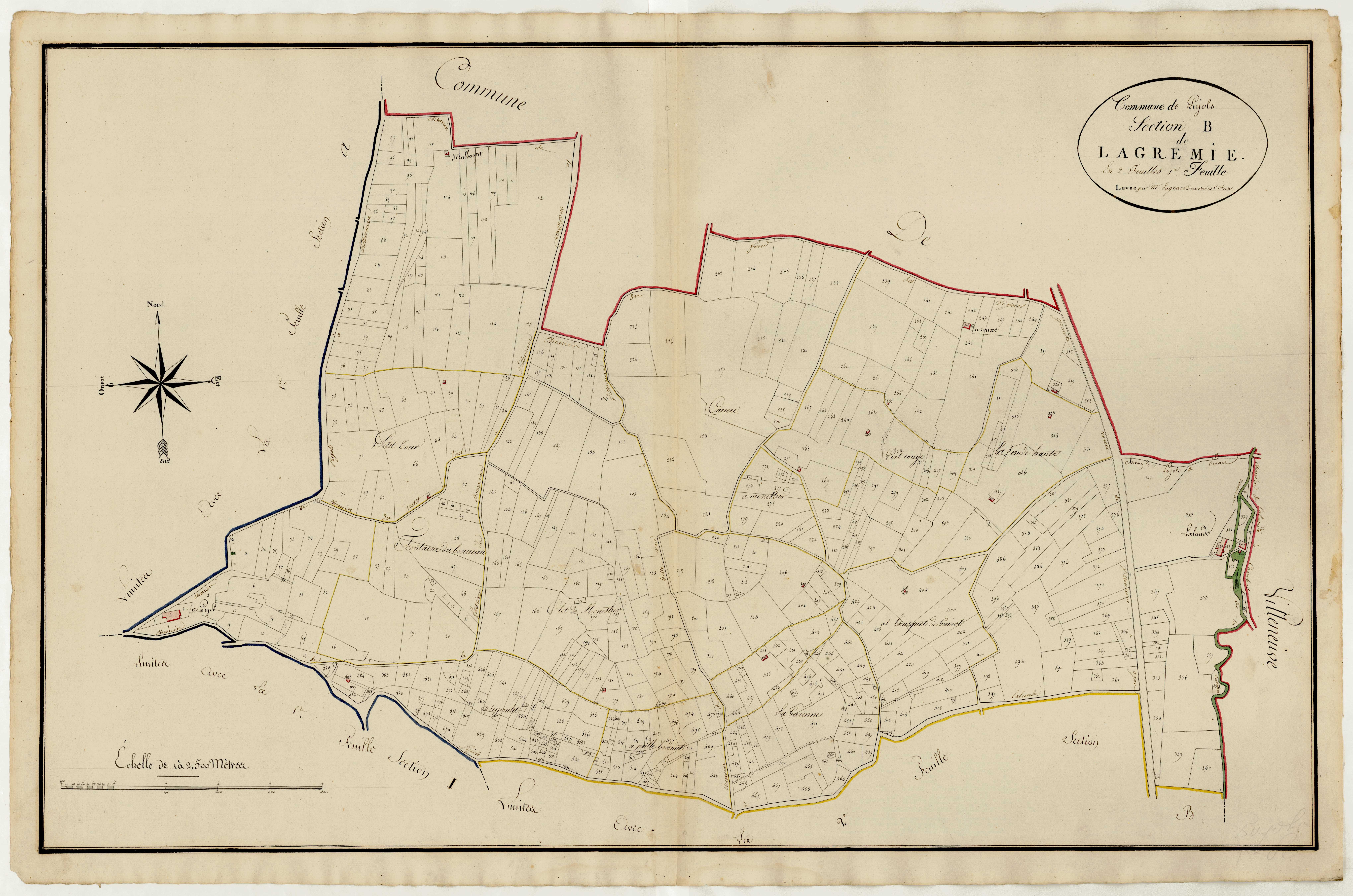 Plan primitif, atlas-B1 Lagremie, Pujols