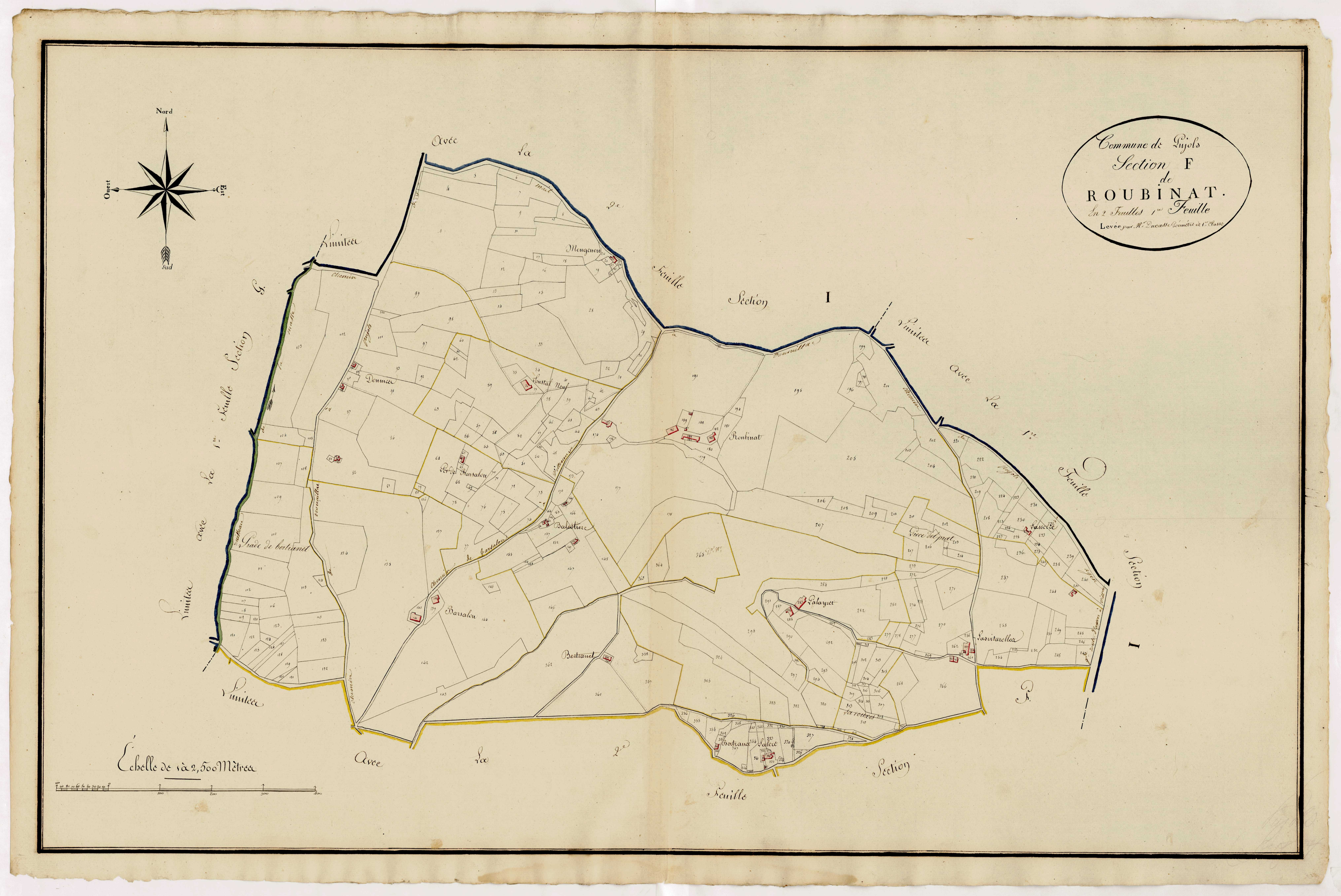 Plan primitif, atlas-F1 Roubinat, Pujols