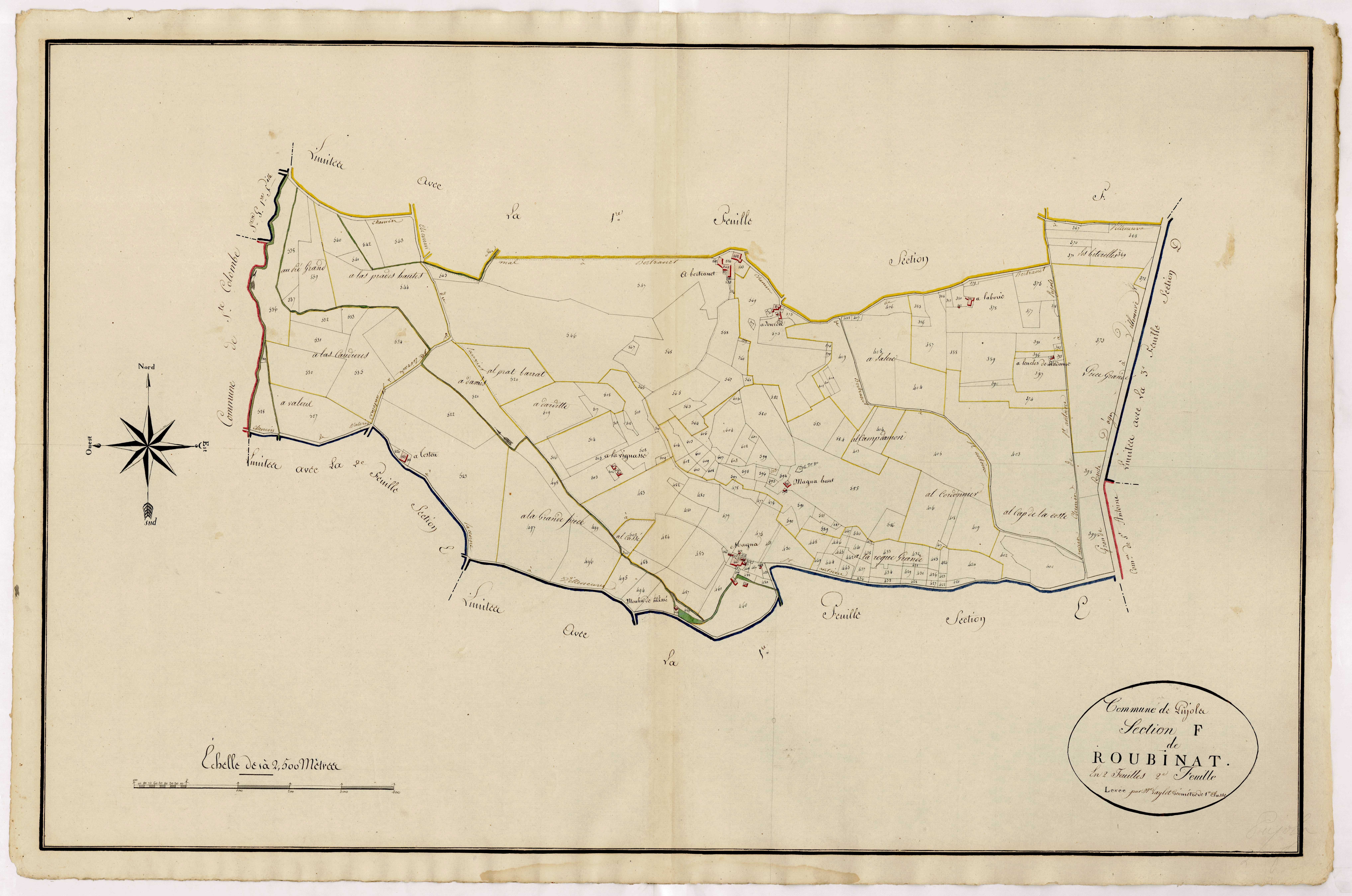Plan primitif, atlas-F2 Roubinat, Pujols