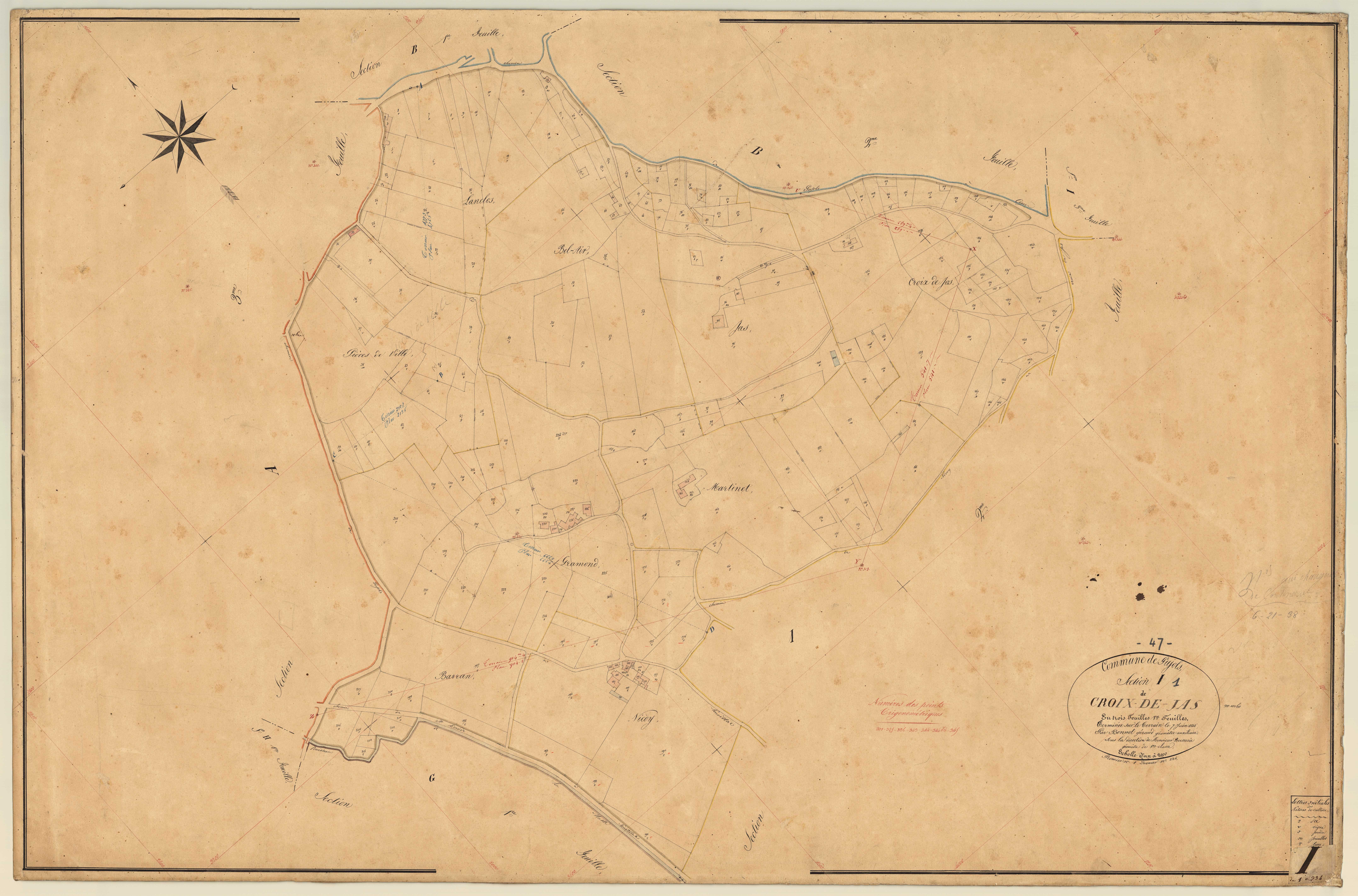 Plan napoléonien, feuille préparatoire-I1 Croix-de-Jade, Pujols